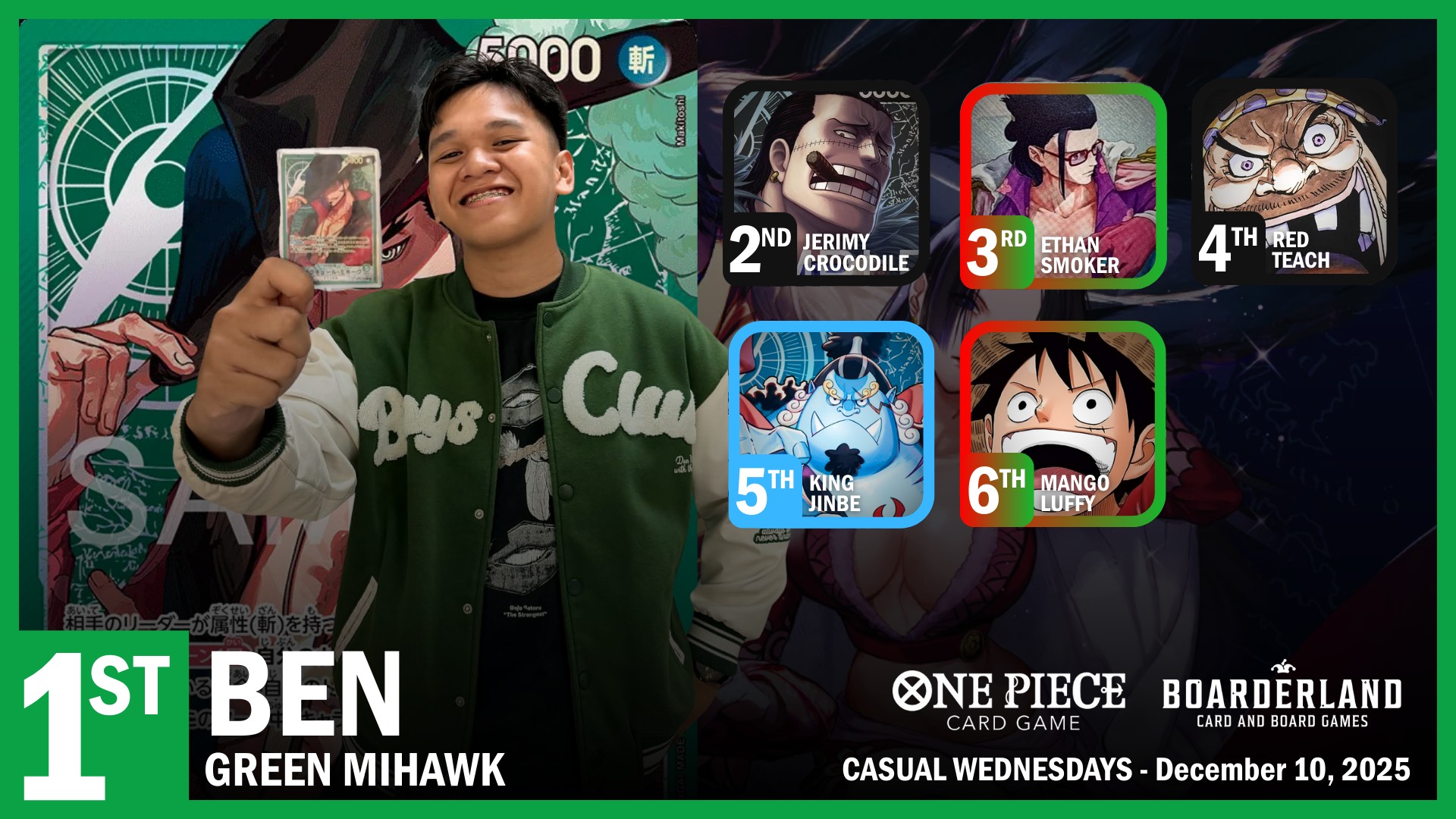 Boarderland - 🏴‍☠️ ONE PIECE CARD GAME – DEC 10 CASUALS RECAP! 🏴‍☠️ ...