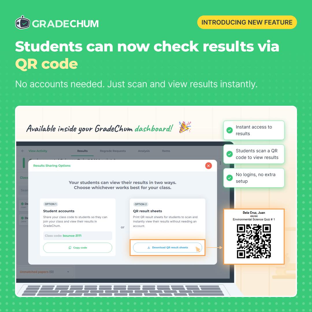 GradeChum - 🚀 𝐍𝐞𝐰 𝐢𝐧 𝐆𝐫𝐚𝐝𝐞𝐂𝐡𝐮𝐦 📱 𝗥𝗲𝘀𝘂𝗹𝘁𝘀, 𝗼𝗻𝗲 𝘀𝗰𝗮𝗻 𝗮𝘄𝗮𝘆.... | Facebook