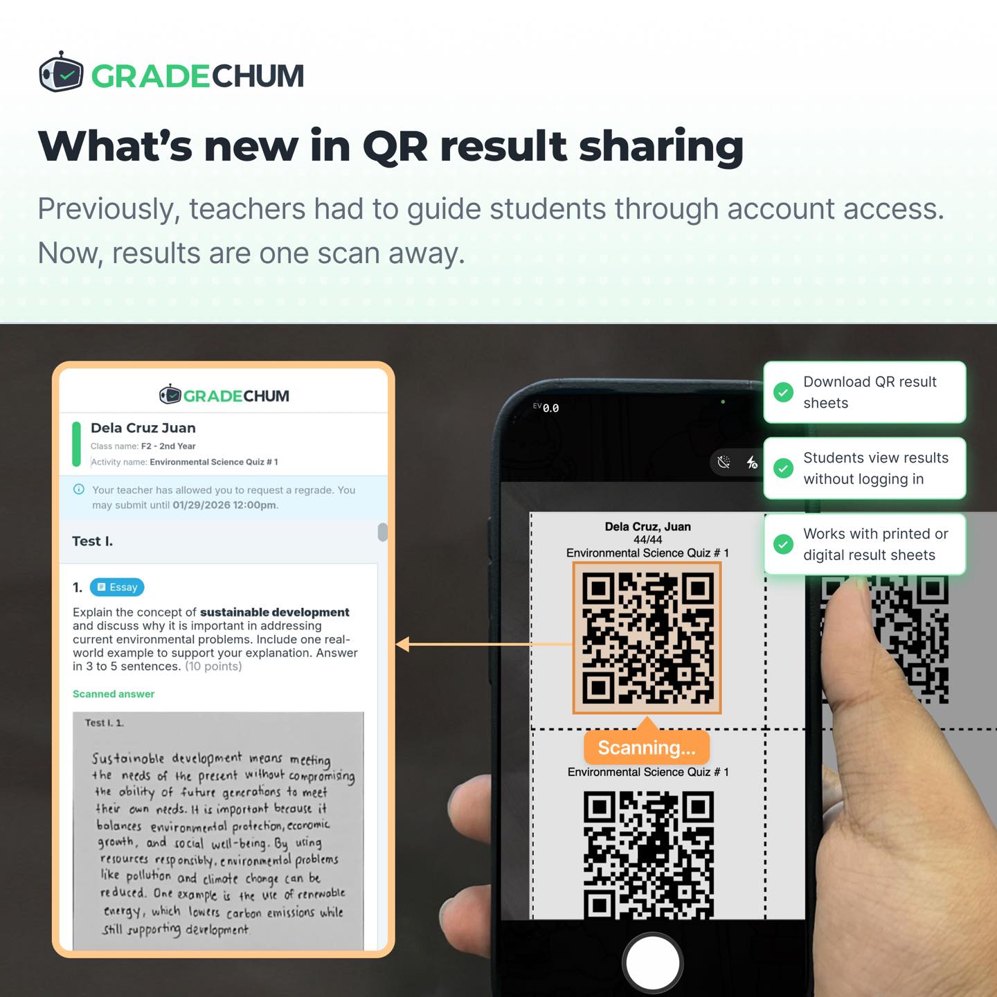 GradeChum - 🚀 𝐍𝐞𝐰 𝐢𝐧 𝐆𝐫𝐚𝐝𝐞𝐂𝐡𝐮𝐦 📱 𝗥𝗲𝘀𝘂𝗹𝘁𝘀, 𝗼𝗻𝗲 𝘀𝗰𝗮𝗻 𝗮𝘄𝗮𝘆.... | Facebook