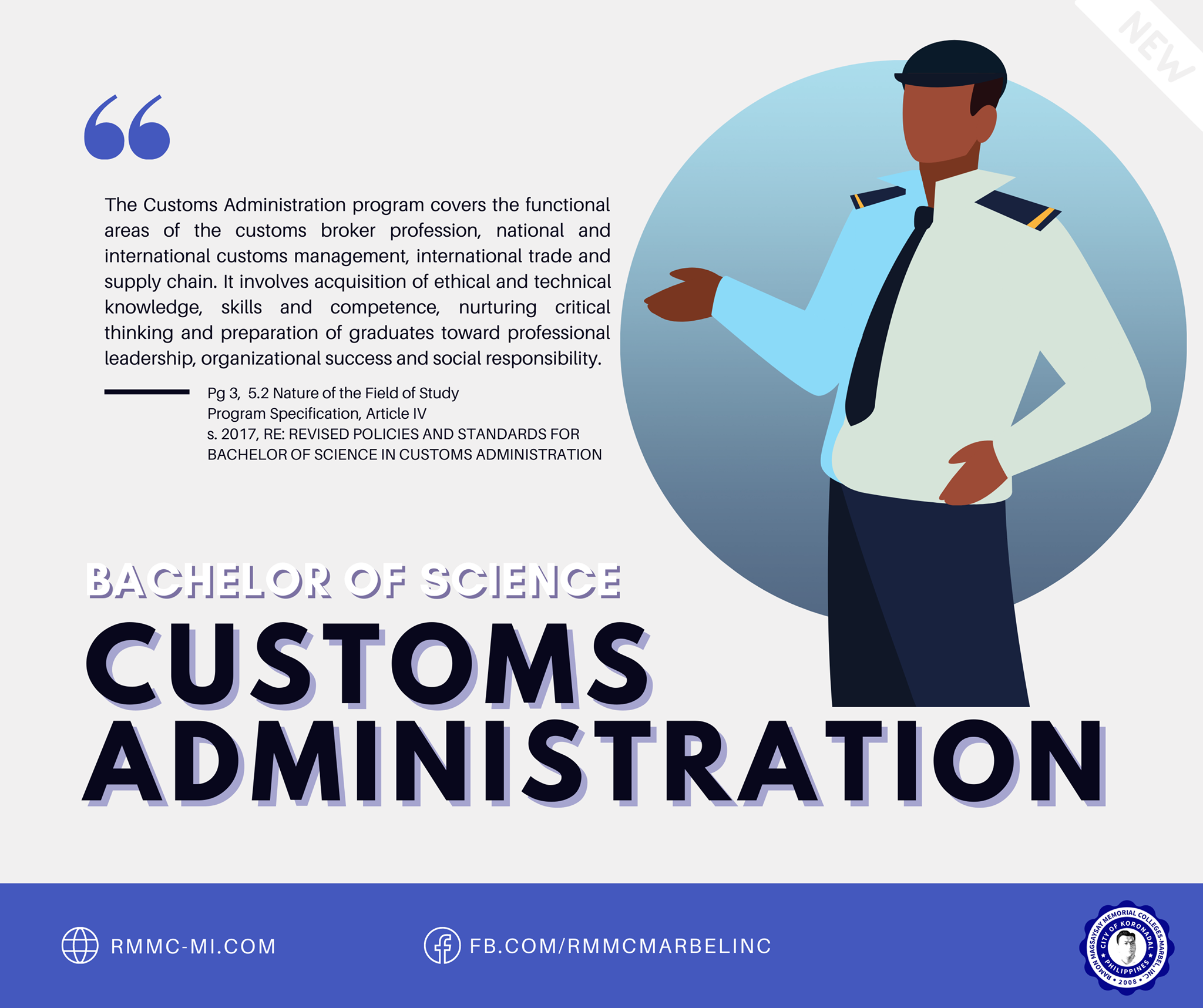 RMMC - 𝐁𝐚𝐜𝐡𝐞𝐥𝐨𝐫 𝐨𝐟 𝐒𝐜𝐢𝐞𝐧𝐜𝐞 𝐢𝐧 𝐂𝐮𝐬𝐭𝐨𝐦𝐬 𝐀𝐝𝐦𝐢𝐧𝐢𝐬𝐭𝐫𝐚𝐭𝐢𝐨𝐧 program covers the ...