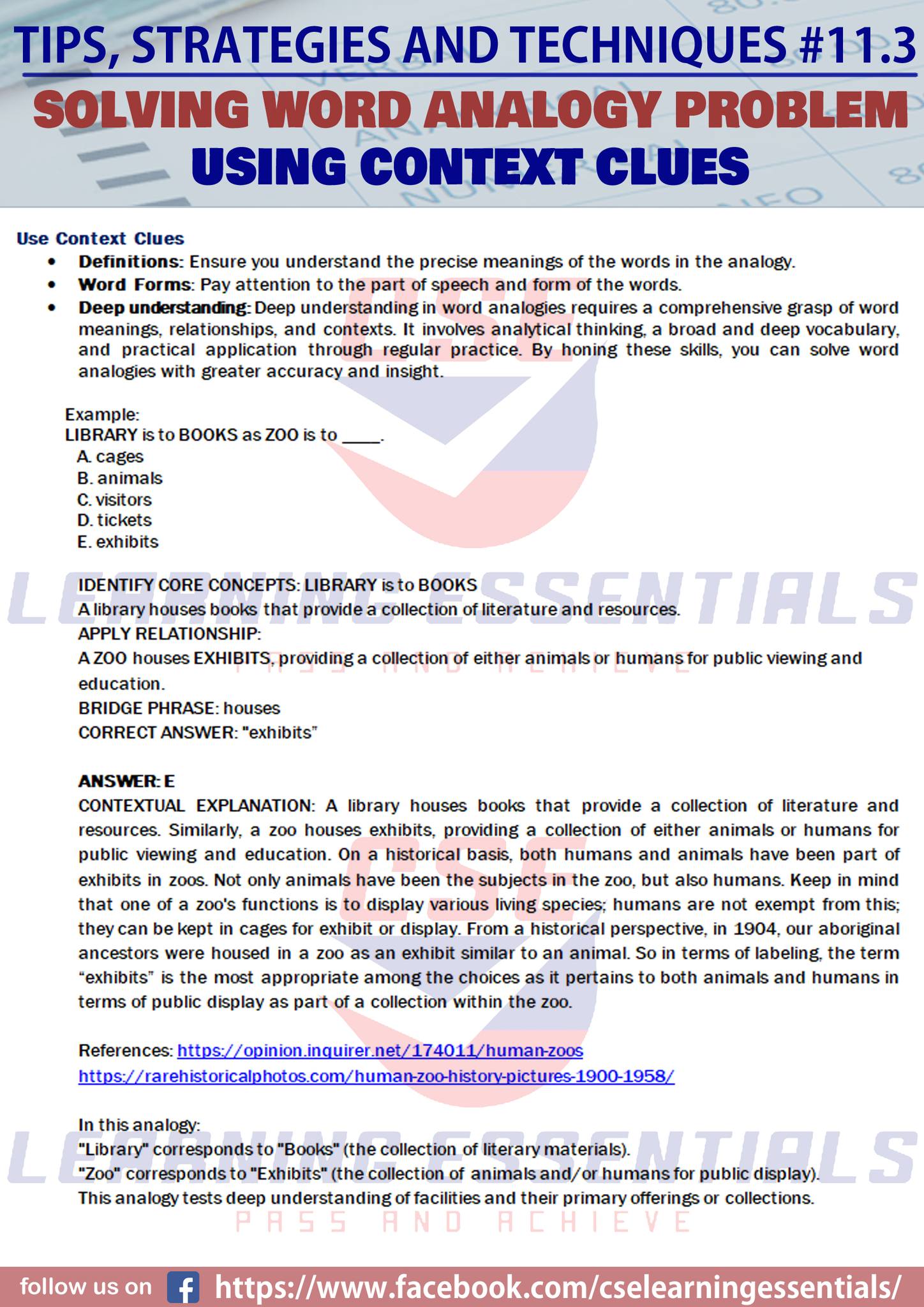 CSE - TIPS STRATEGIES AND TECHNIQUES NO. 11.3 SOLVING WORD ANALOGY ...