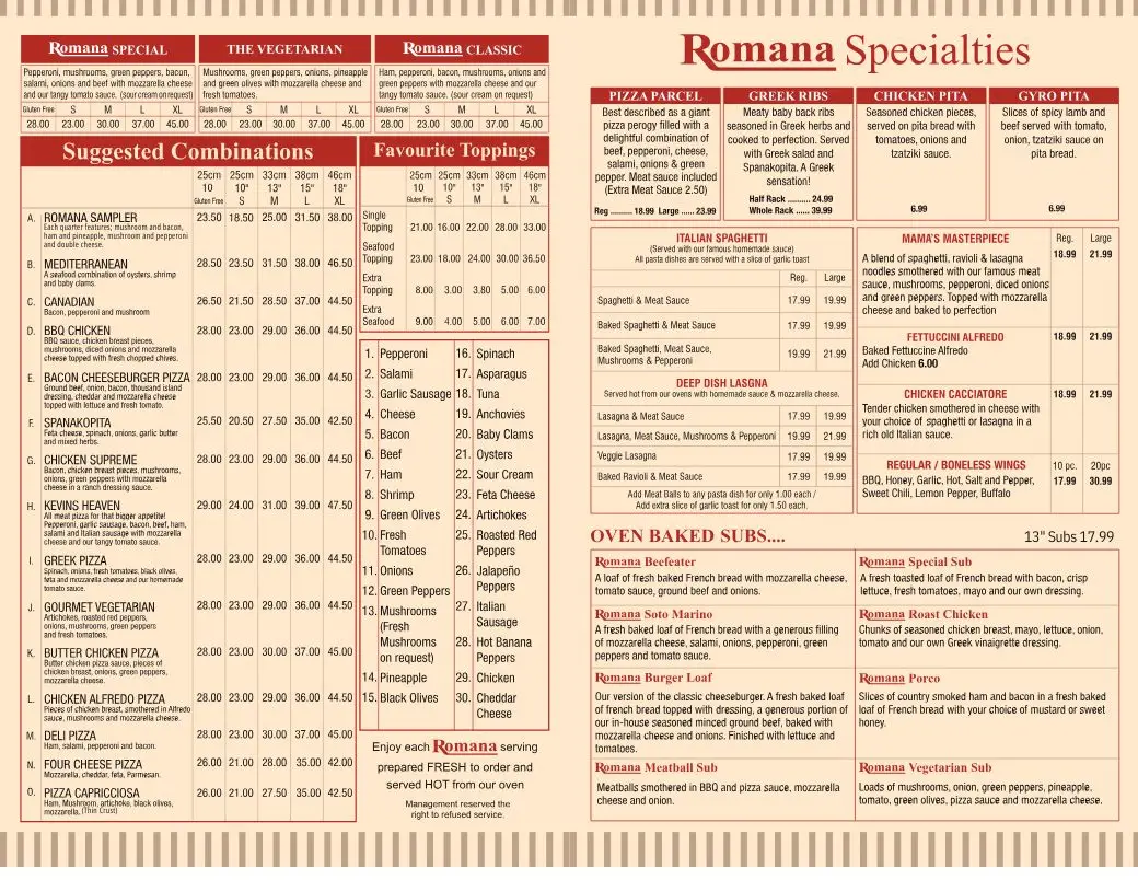 Romana Pizza Brandon | Brandon MB