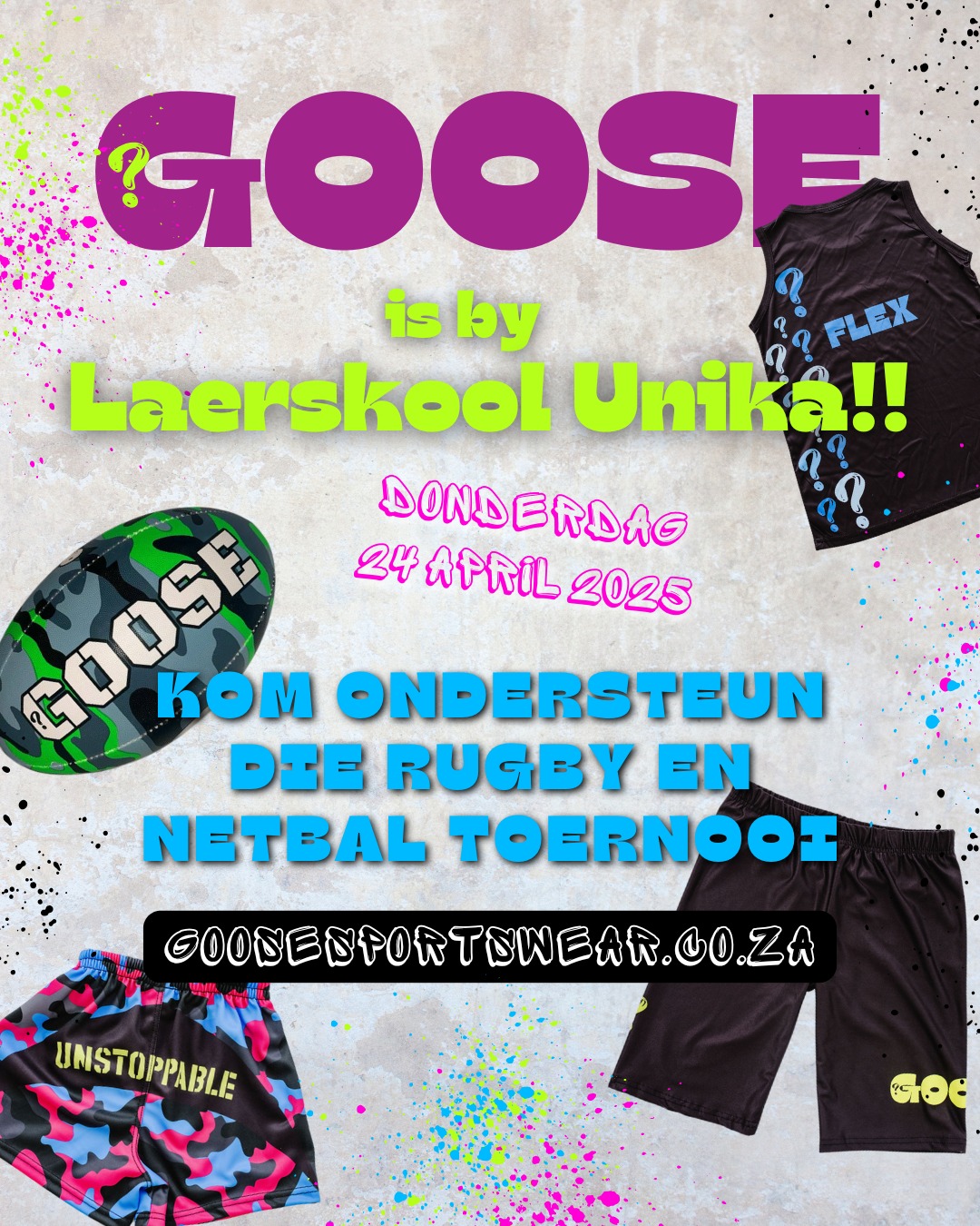 Goose - 🎉 Goose Sportswear is oppad na Laerskool Unika! 🏉🏐 Kom kuier ...