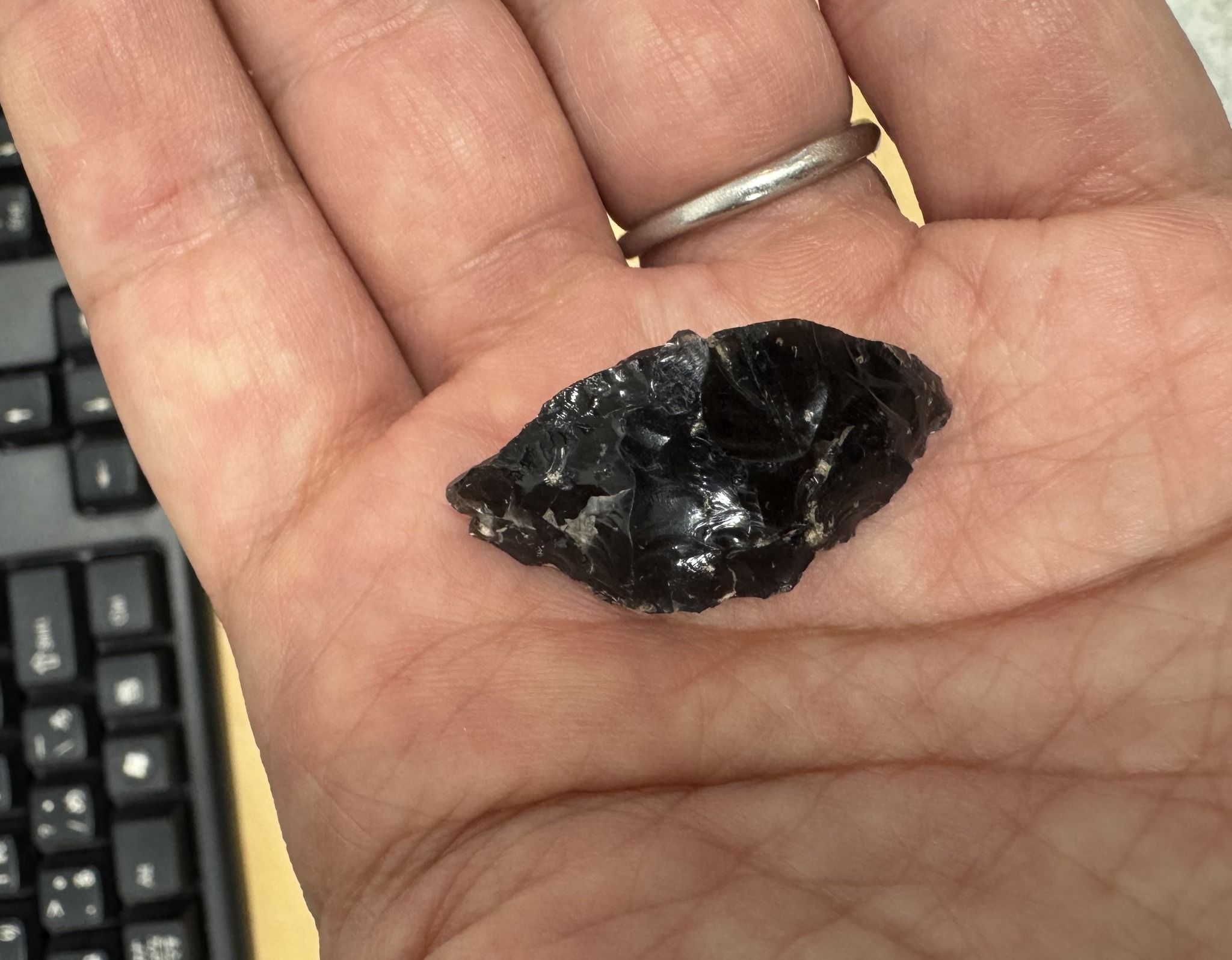 神津島産黒曜石の検出例、ごらんください。