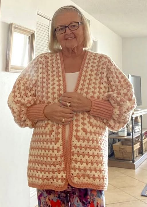 Beautiful crochet cardigan sparks insecurity after negative comment