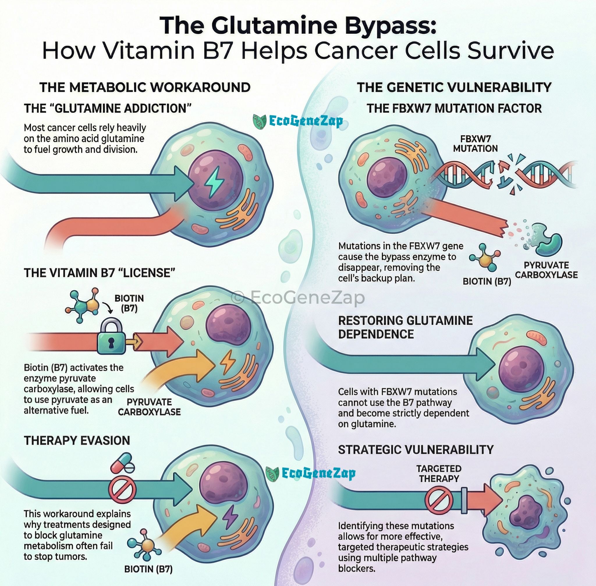 Biotin and glutamine addiction in cancer cells