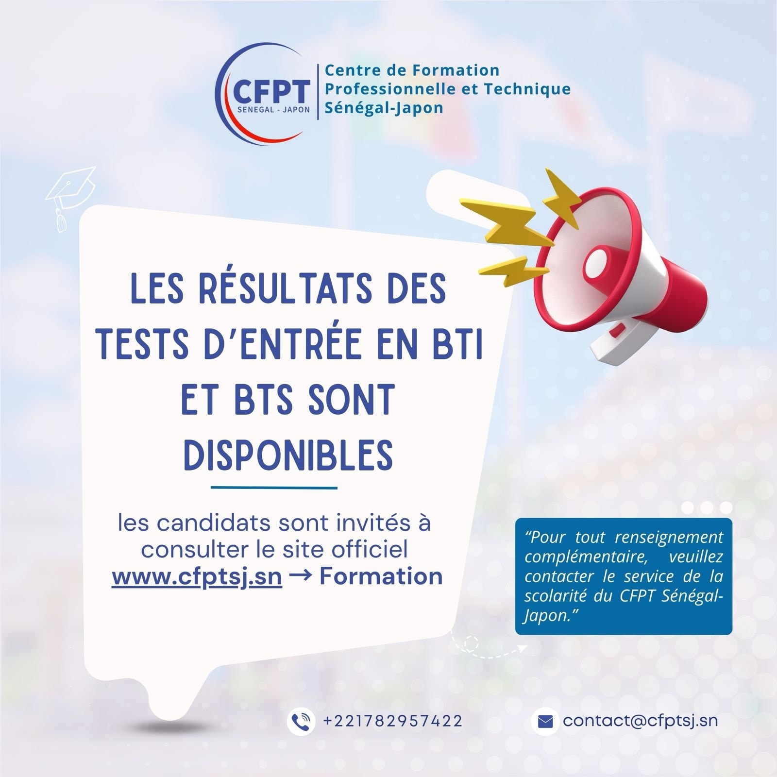 📢 Communiqué – CFPT Sénégal-Japon Le... - CFPT Sénégal-Japon | Facebook