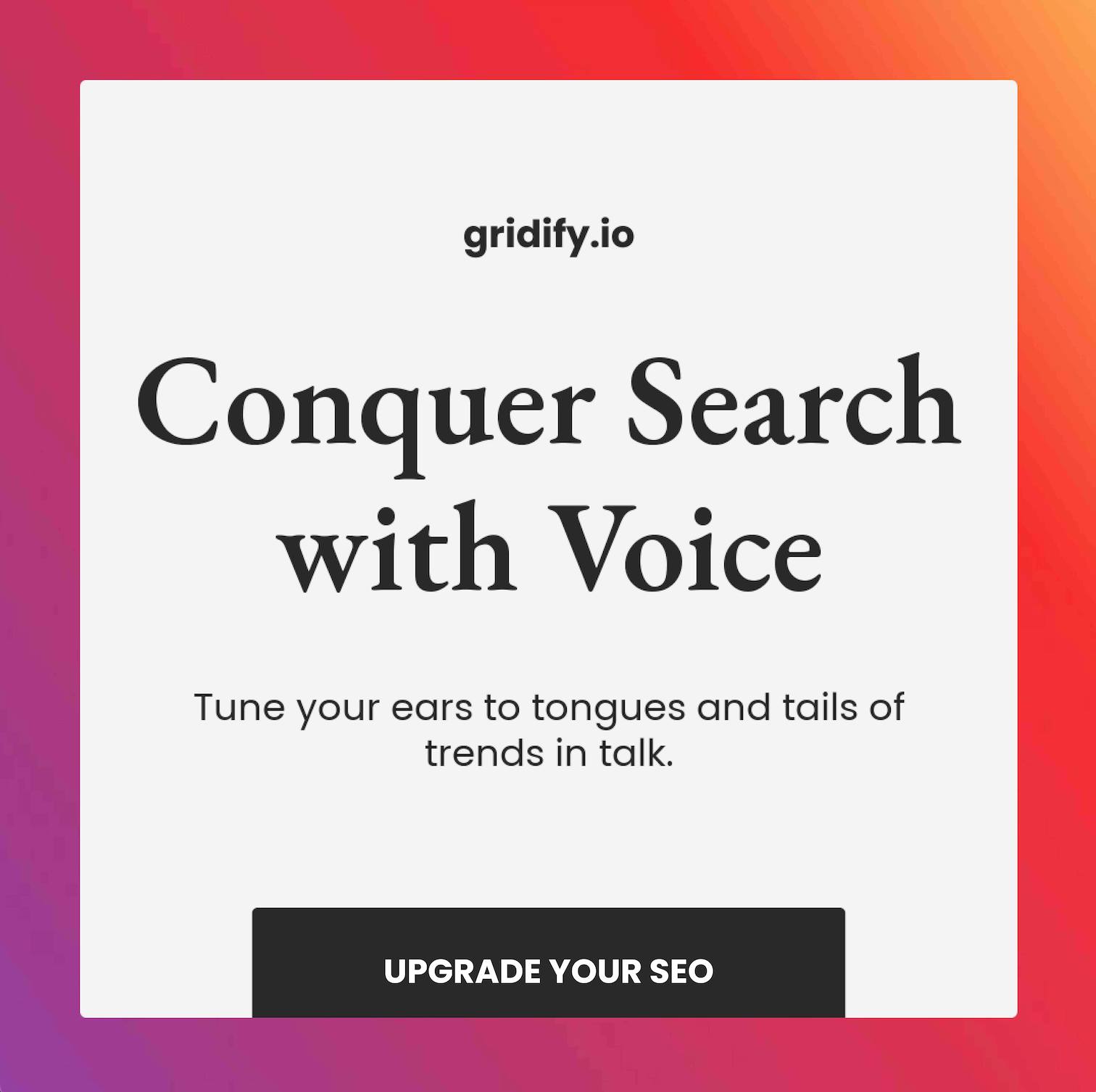 Gridify - Xu hướng nổi bật: Tìm kiếm bằng giọng nói