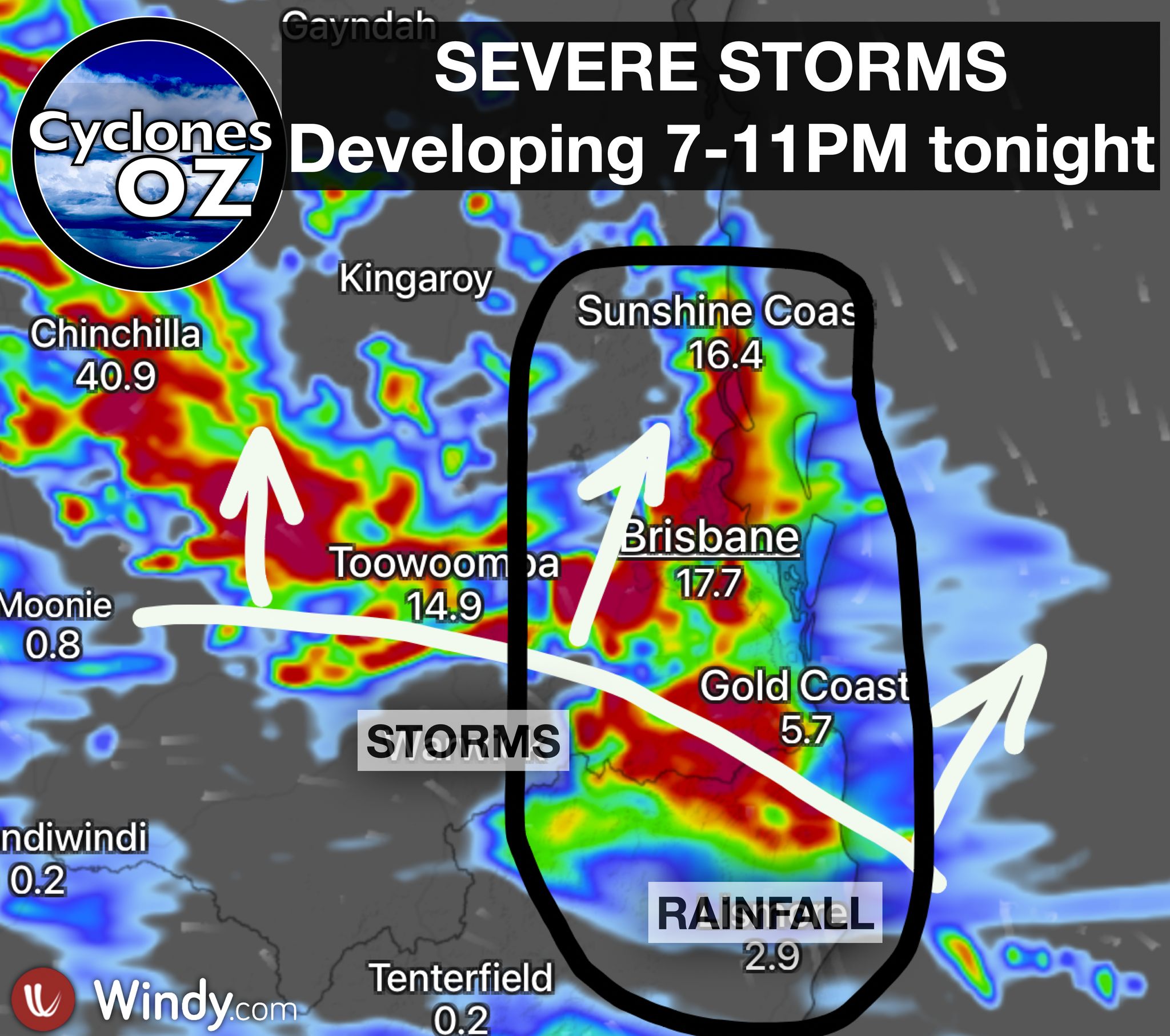 cyclonesoz - WATCH OUT Brisbane, Southeast Queensland TONIGHT severe ...
