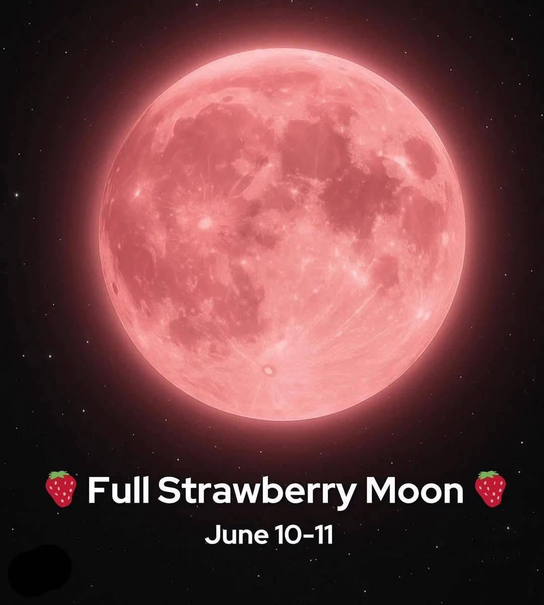 Strawberry moon just after rising 6.21.24. 8:45pm. Sebastian, Florida