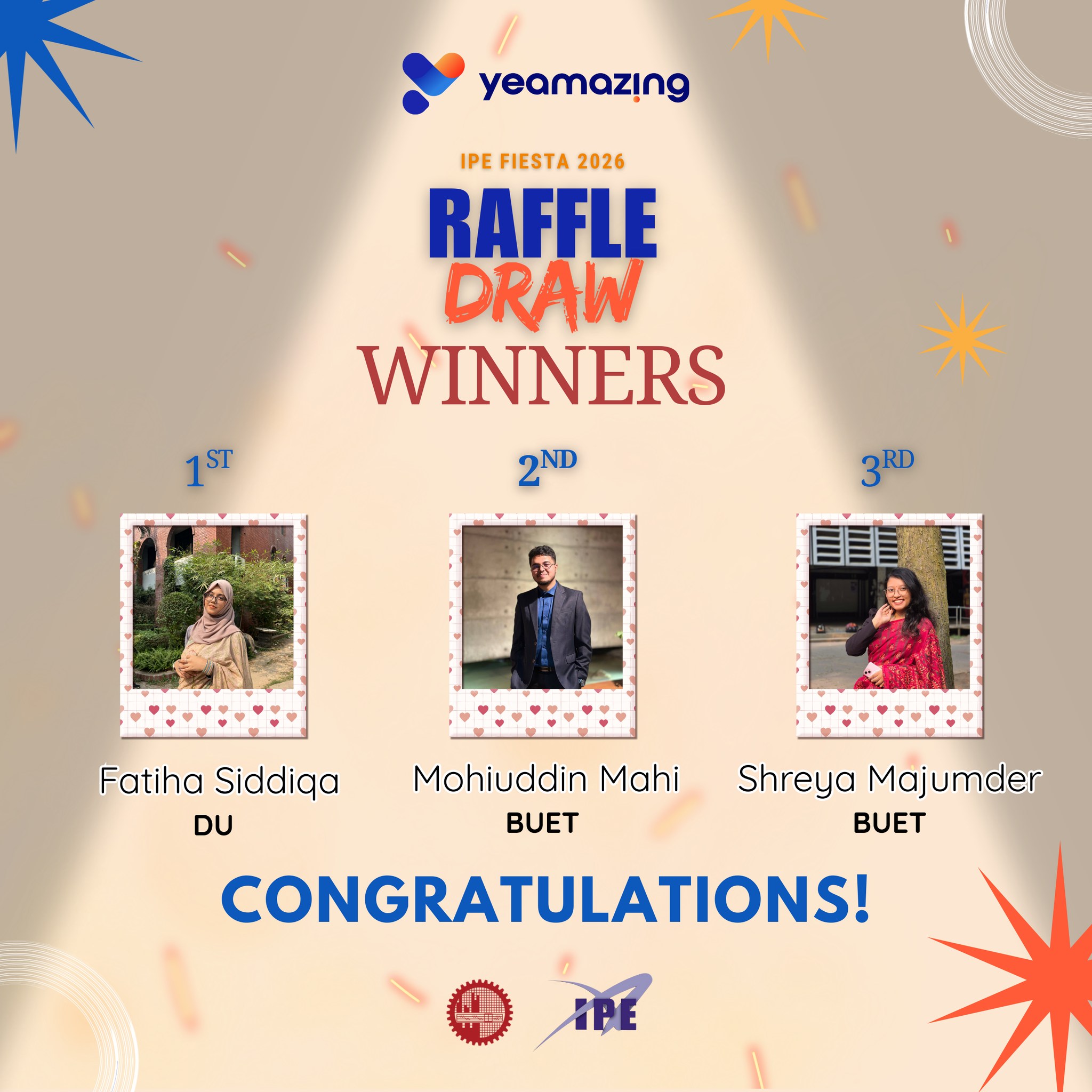Yeamazing - 🎉 Raffle Draw Winners — IPE Fiesta 2026! 🎉... | Facebook