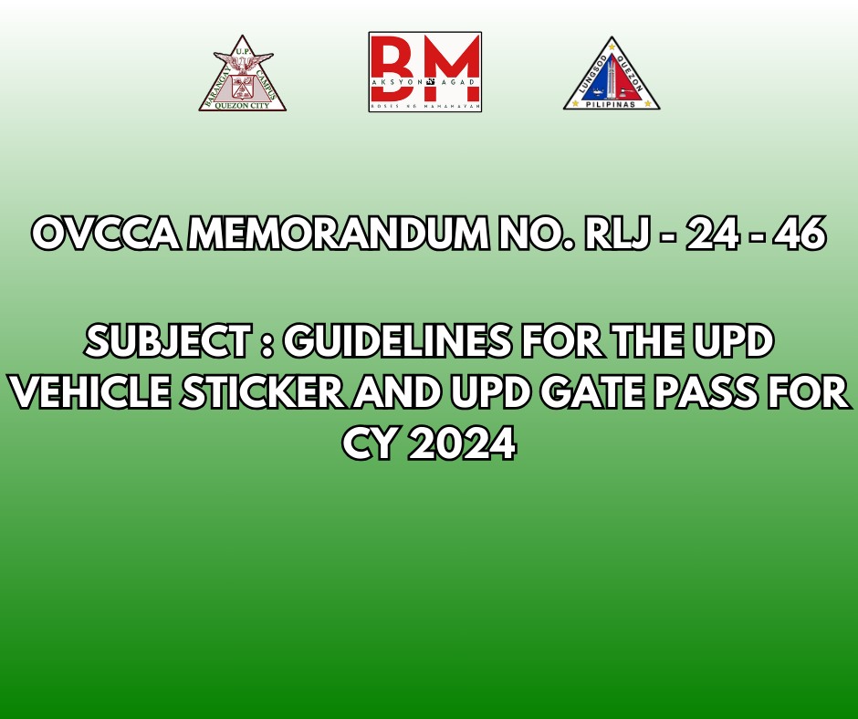 ! PABATID ! Para sa... - Barangay U.P. Campus- Quezon City
