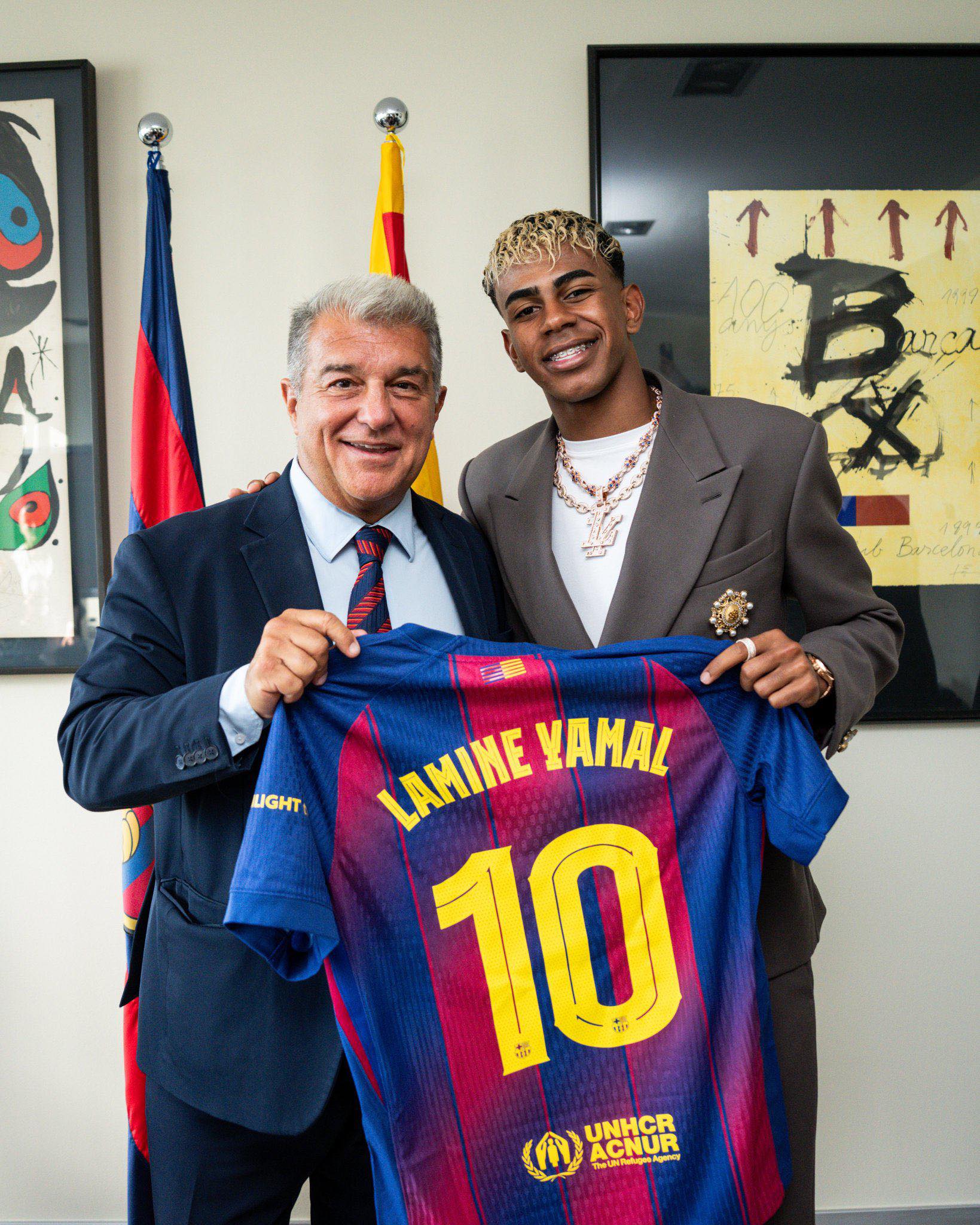 Lamine Yamal in FC Barcelona's Olivia Rodrigo edition shirt