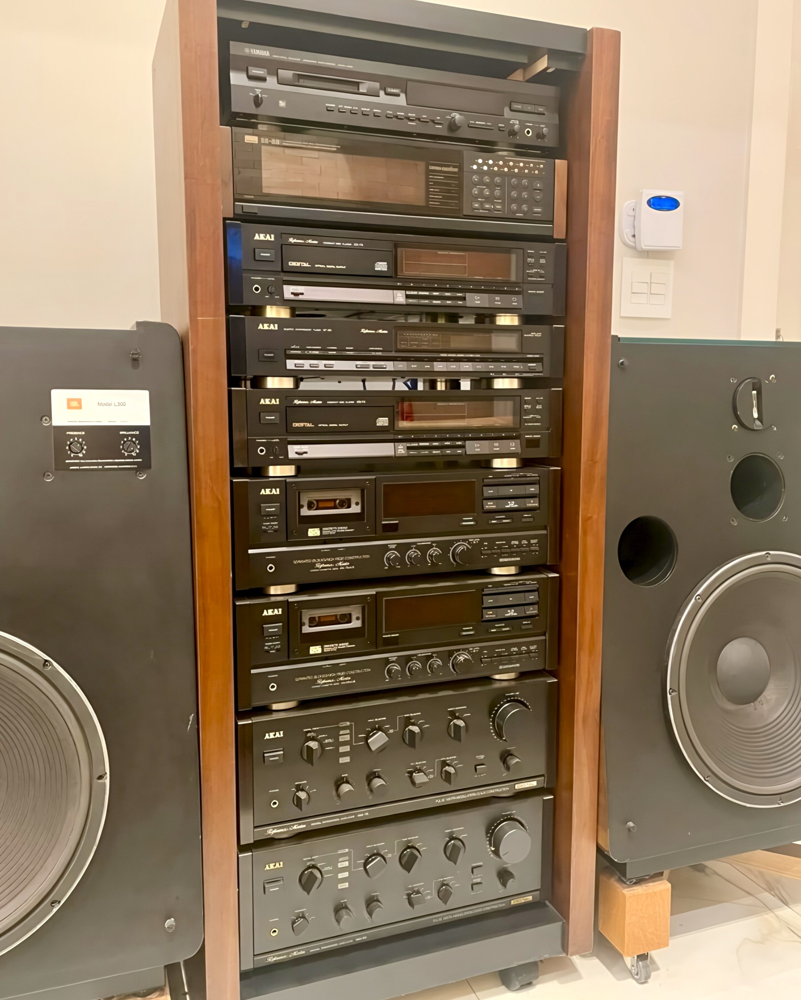 vintage - vintage Akai audio system rack with speakers. | Facebook