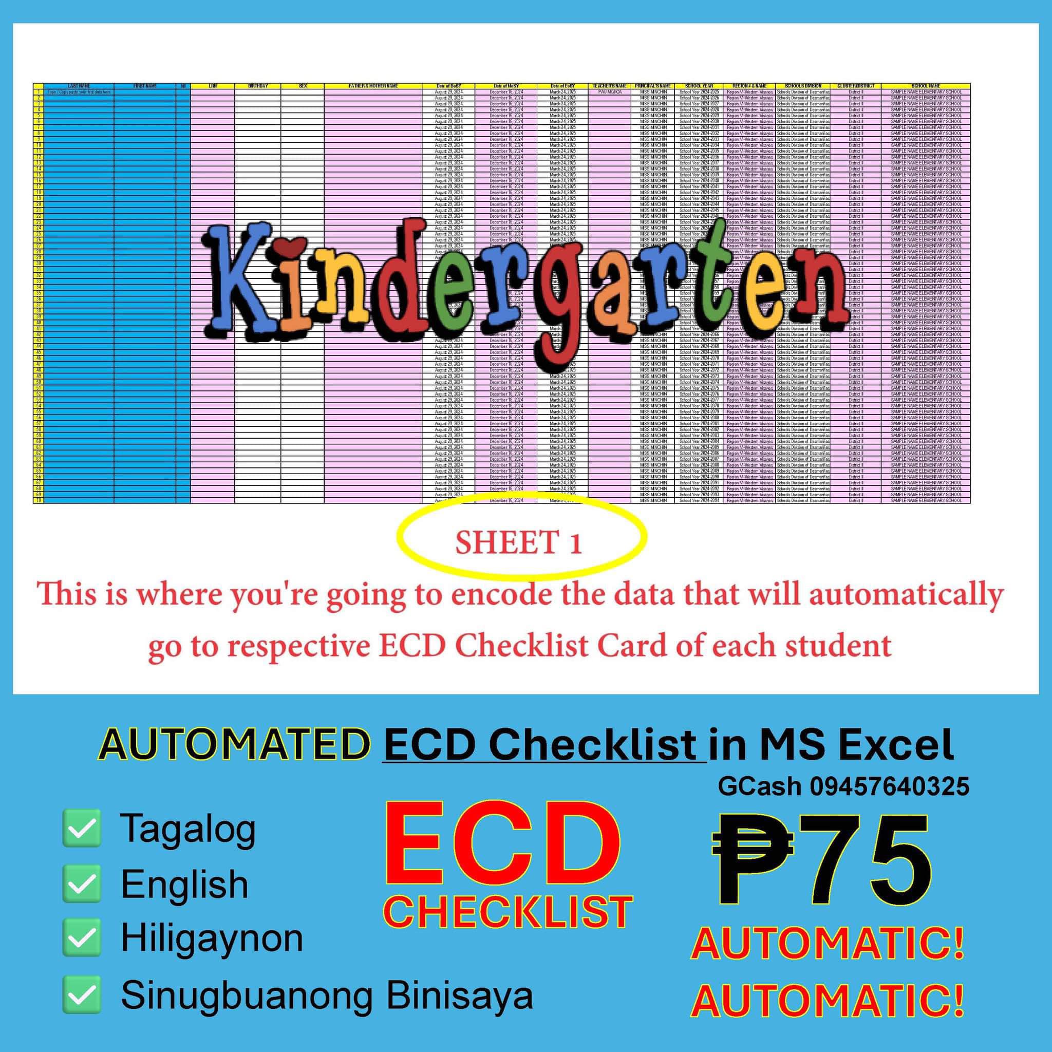 Kindergarten Teacher Ako | 🔥AUTOMATIC ECD Checklist Card for | Facebook