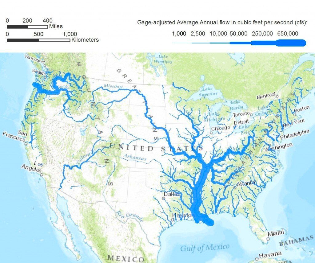 Wondering Maps - Mapping U.S. Rivers in Proportion to... | Facebook