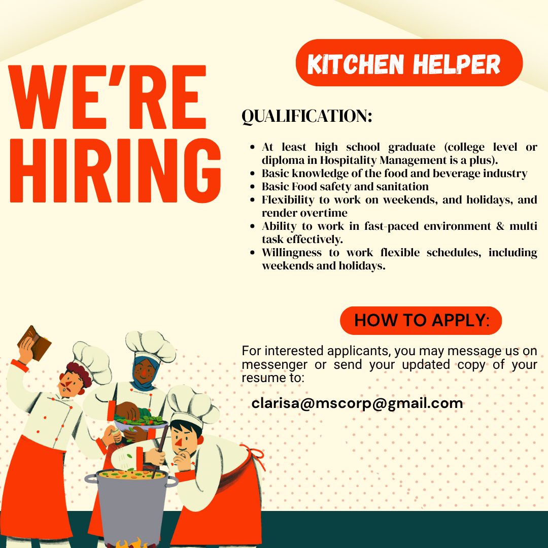 samahan Ng mga waiter kitchen helper cook ,barista at service crew ...