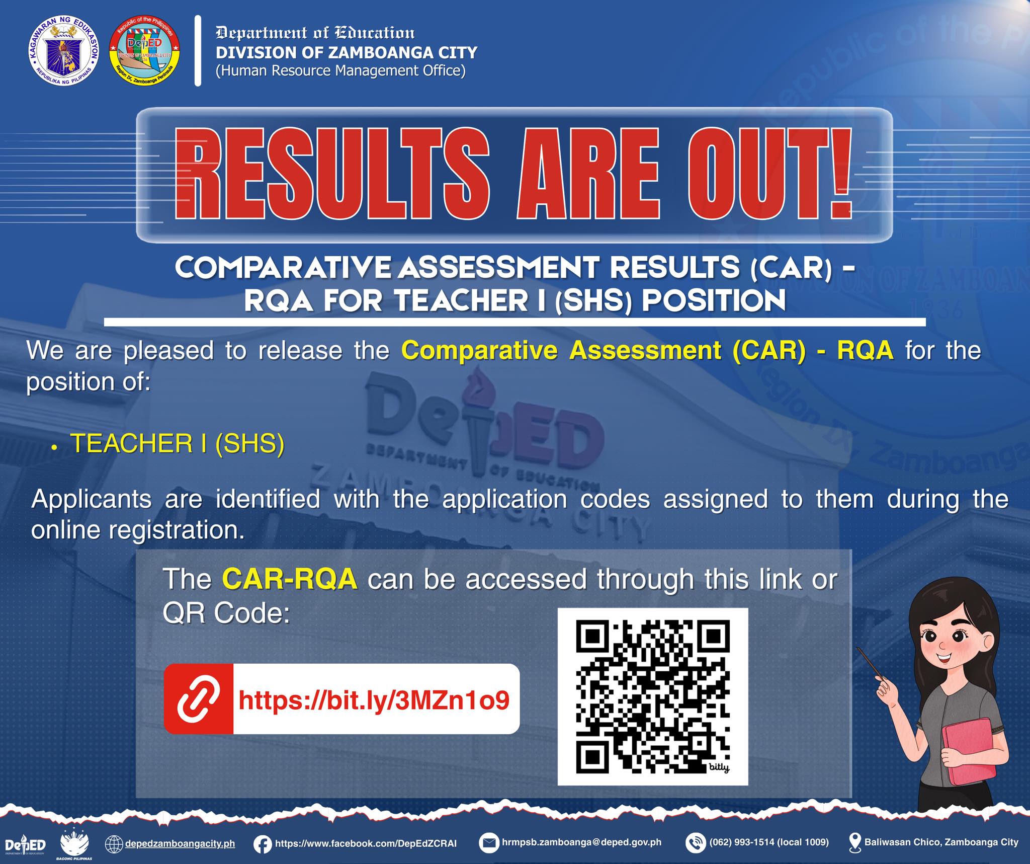 𝐑𝐄𝐒𝐔𝐋𝐓𝐒... - DepEd ZC Recruitment and Assessment Information | Facebook