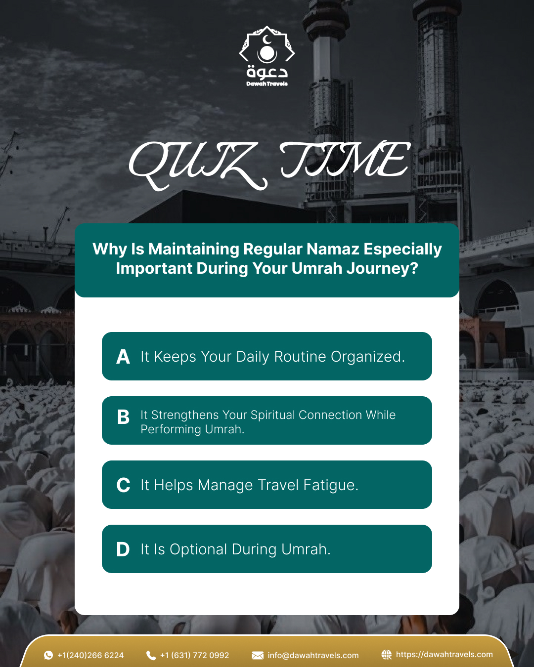Dawah - 🧠 Quiz Time! 🕋 Test your knowledge about the spiritual journey ...