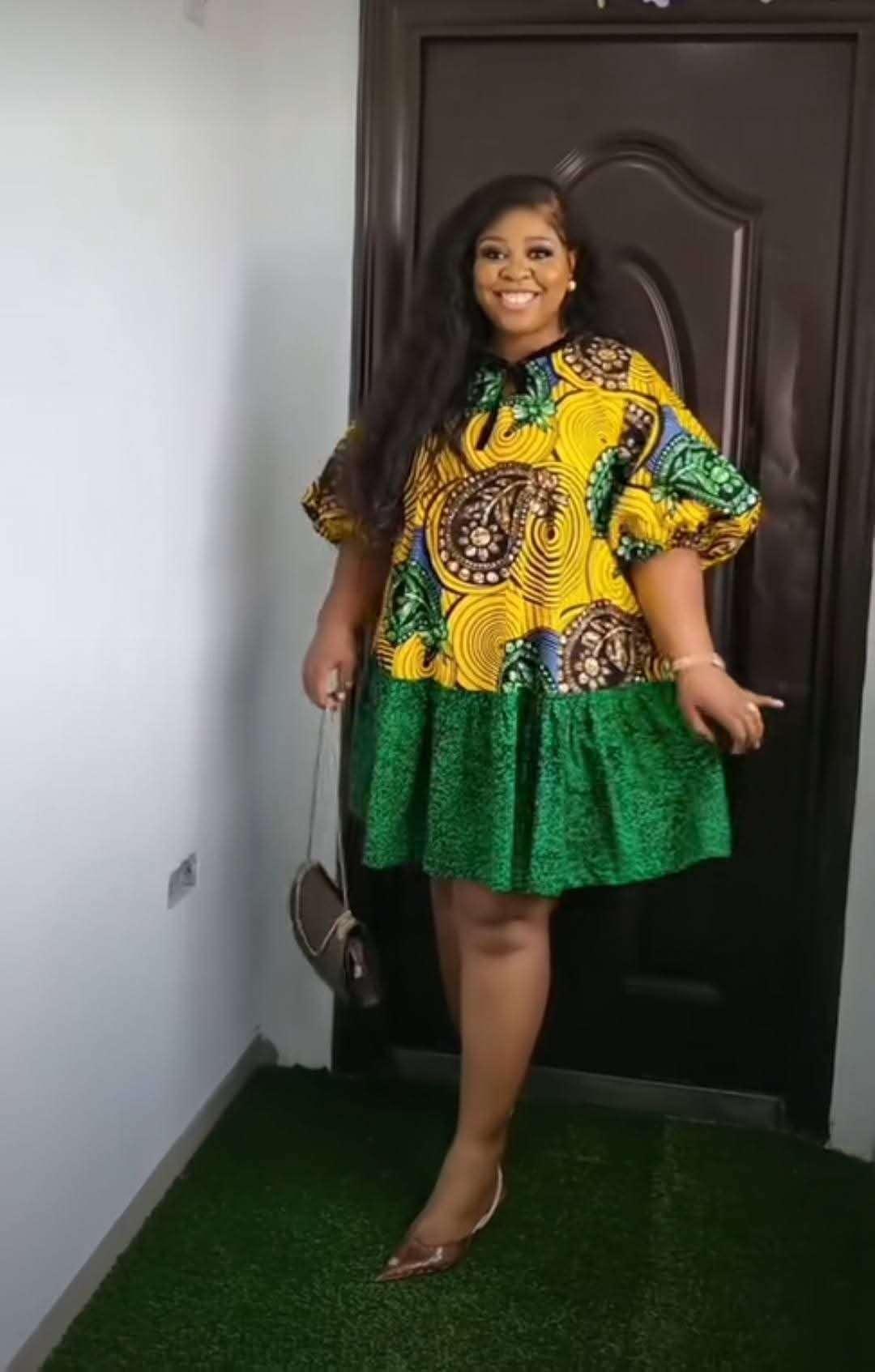 Classy Ankara Short Flare Gown – African Ankara Styles 2019