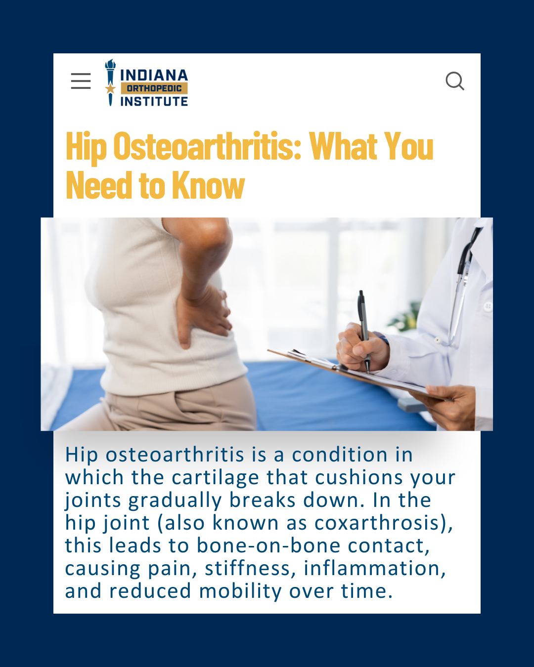 Indiana - Hip pain shouldn’t hold you back from the moments that matter ...