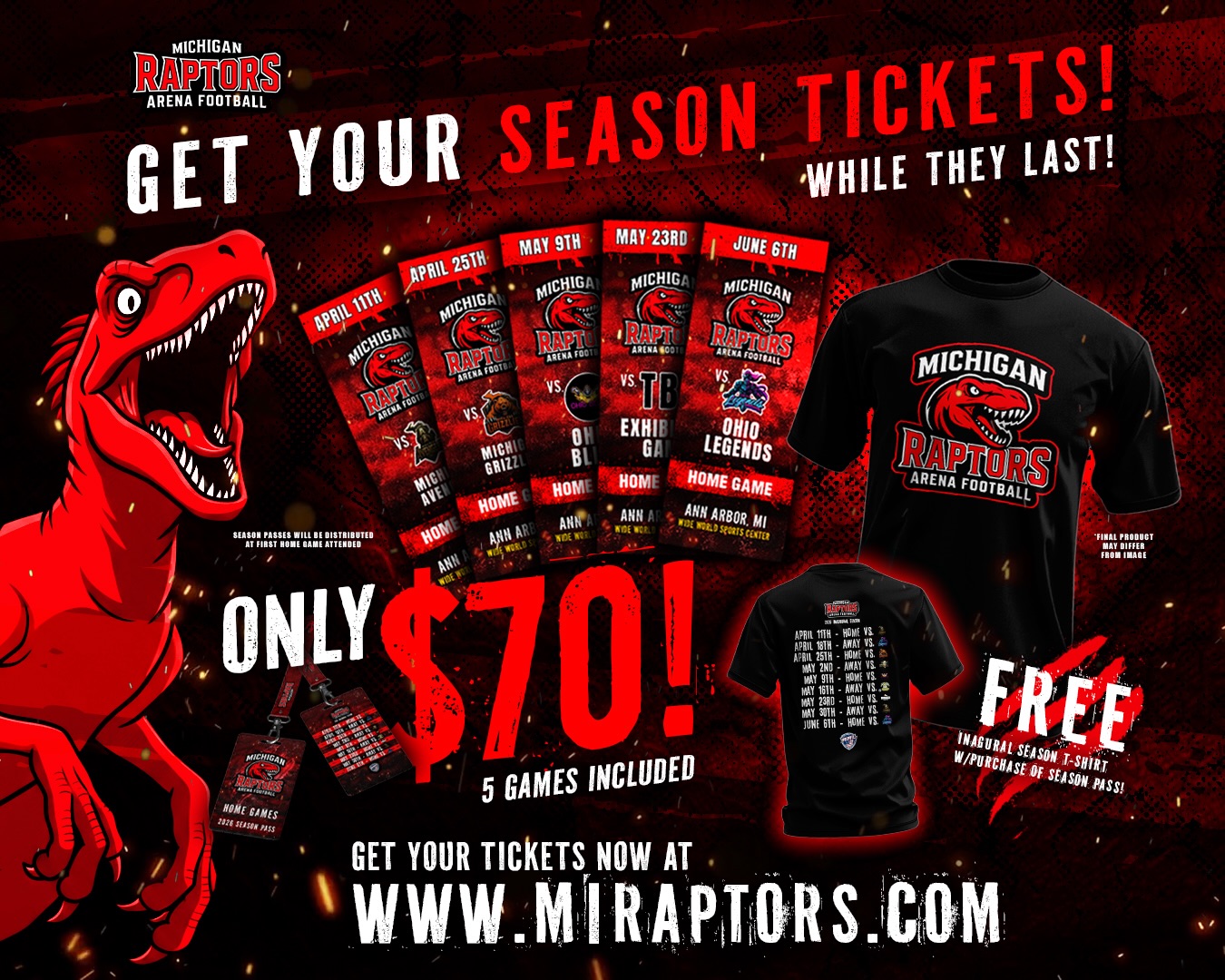 Last Chance to get your Season Tickets!... - Michigan Raptors | Facebook