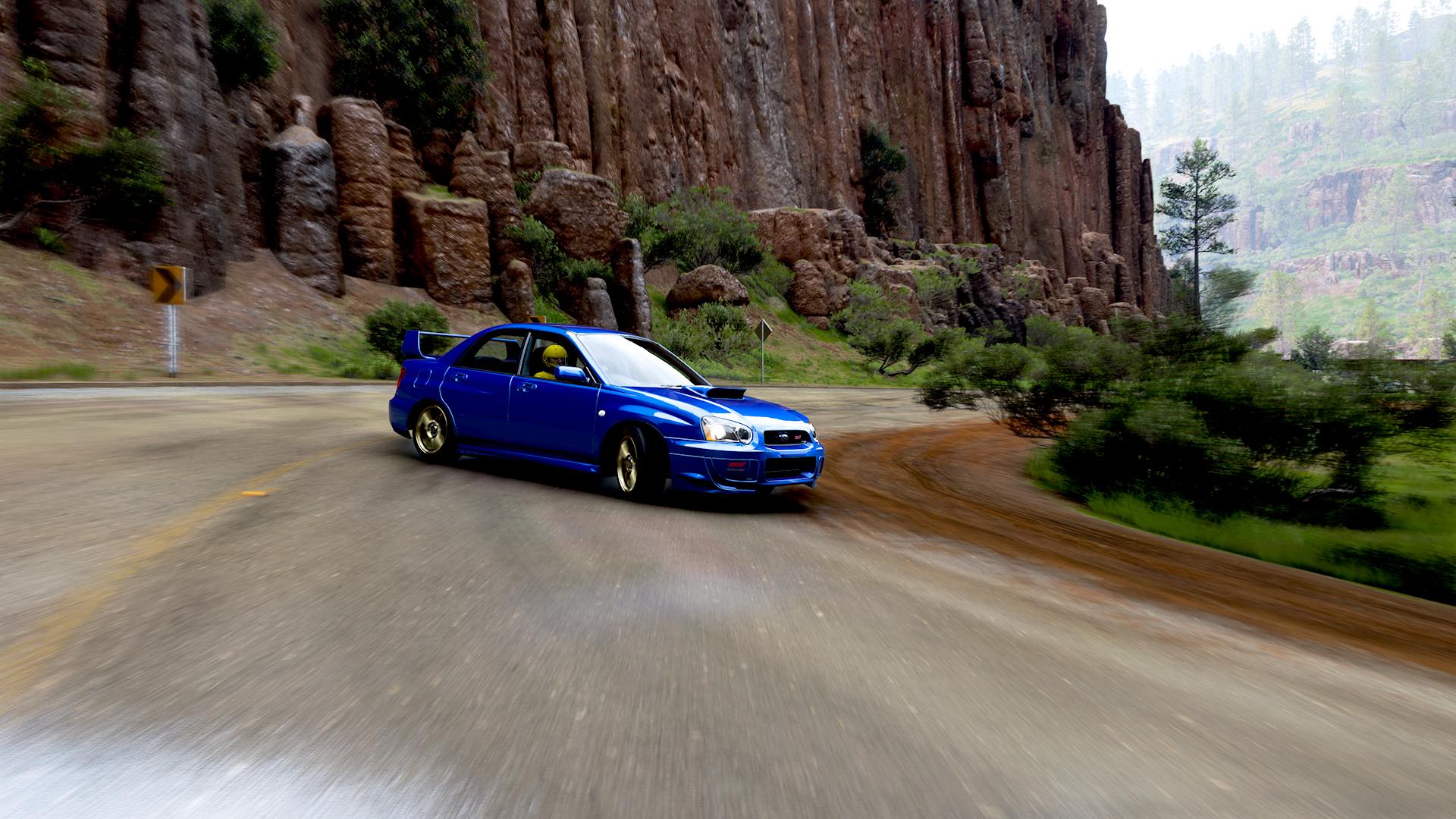 Hello Kitty painted on Subaru 2008 Impreza WRX STI in Forza Horizon 6