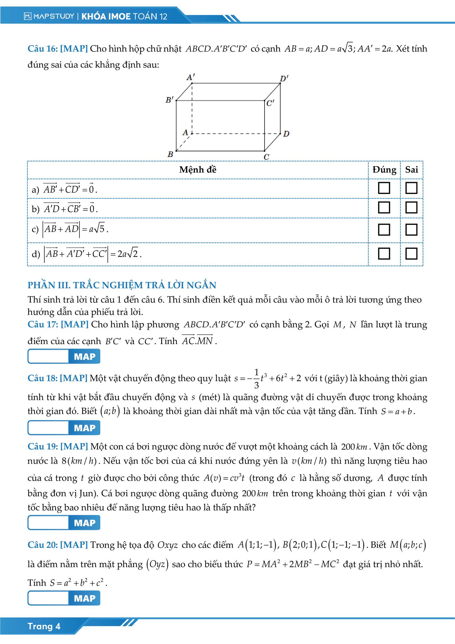 Tổ... - Tổ Toán Mapstudy - Chuyên luyện thi Toán 10,11,12