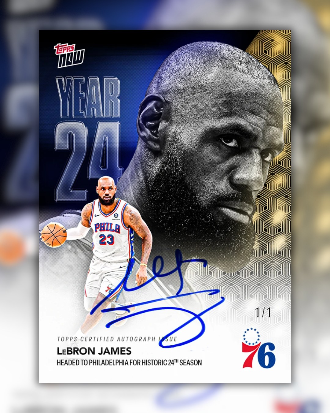 LeBron James Philadelphia 76ers Topps trading card available