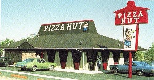 Montage of vintage Pizza Hut pics. I actually own that Pizza Hut