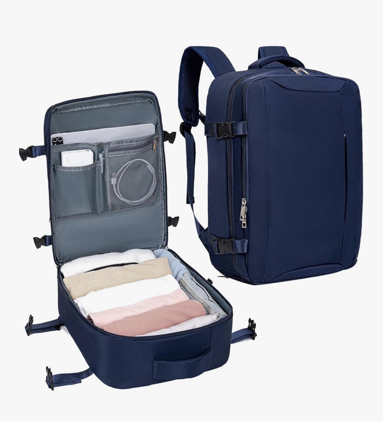 Sac à Dos Cabine 45x36x20cm EasyJet - Bagage à Main 32L Ordinateur 15,6" Imperméable Femme Voyage
