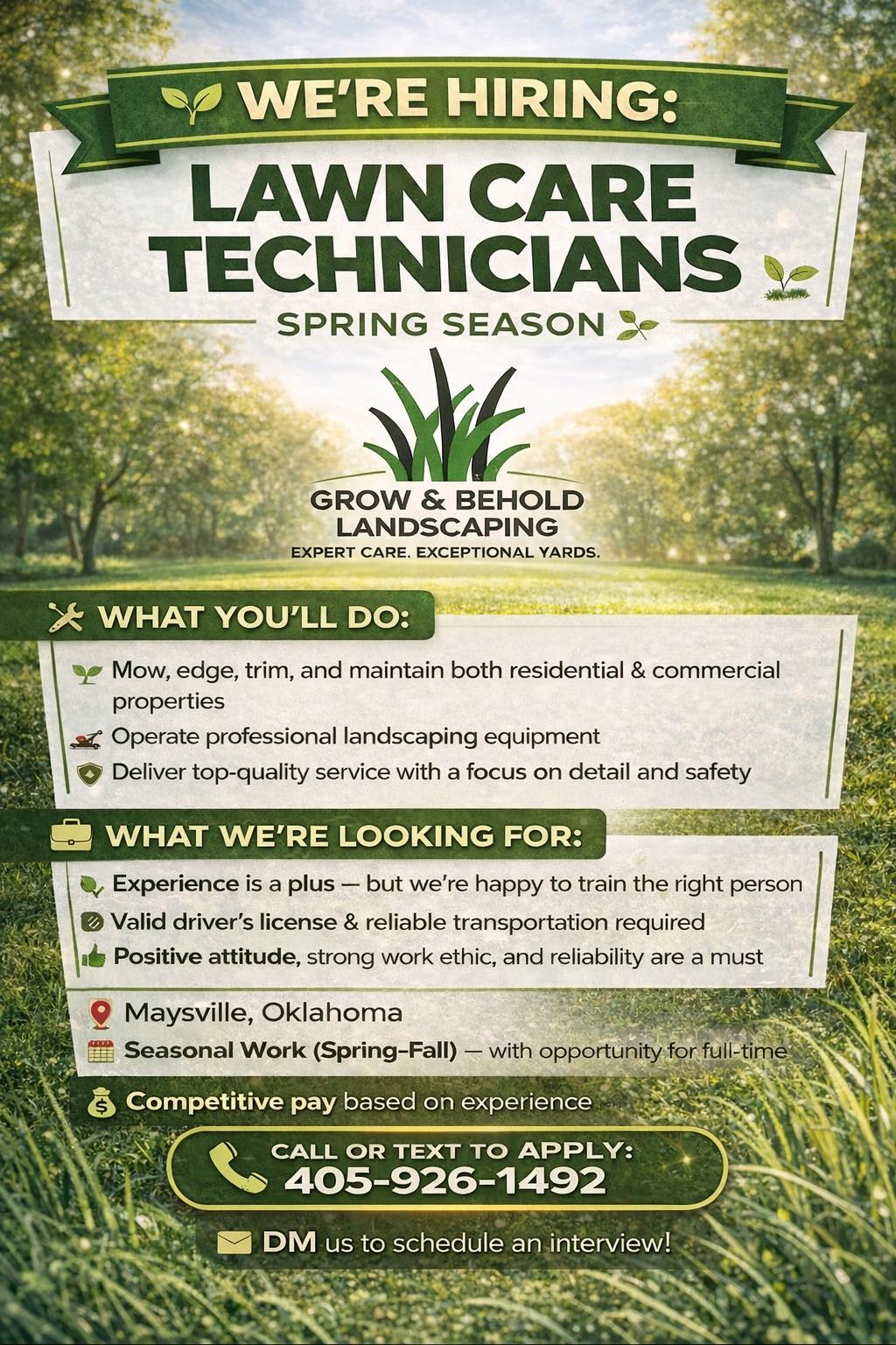 Grow & Behold Landscaping | Maysville OK