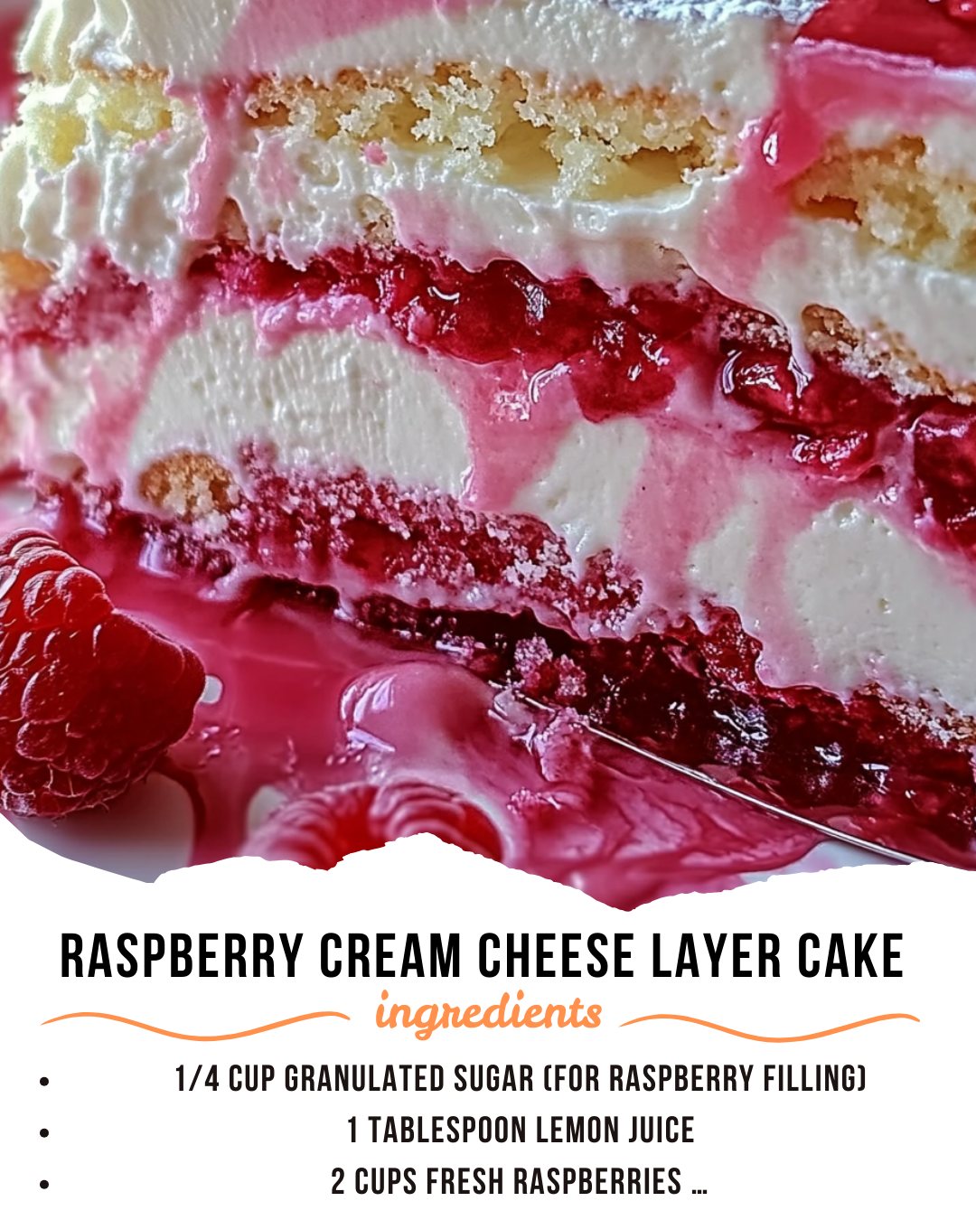 Recipes - Raspberry Cream Cheese Layer Cake 🍰🍇 A slice of this ...