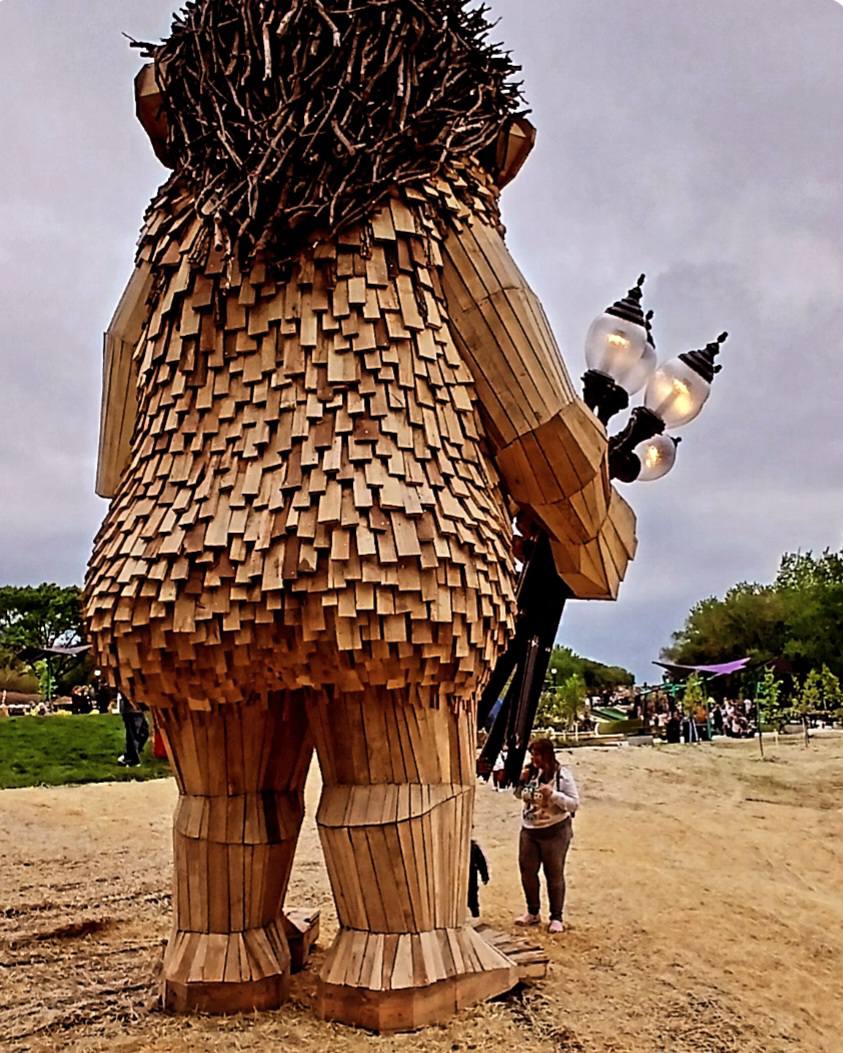 New troll sculpture in Wauwatosa, Wisconsin's firefly park