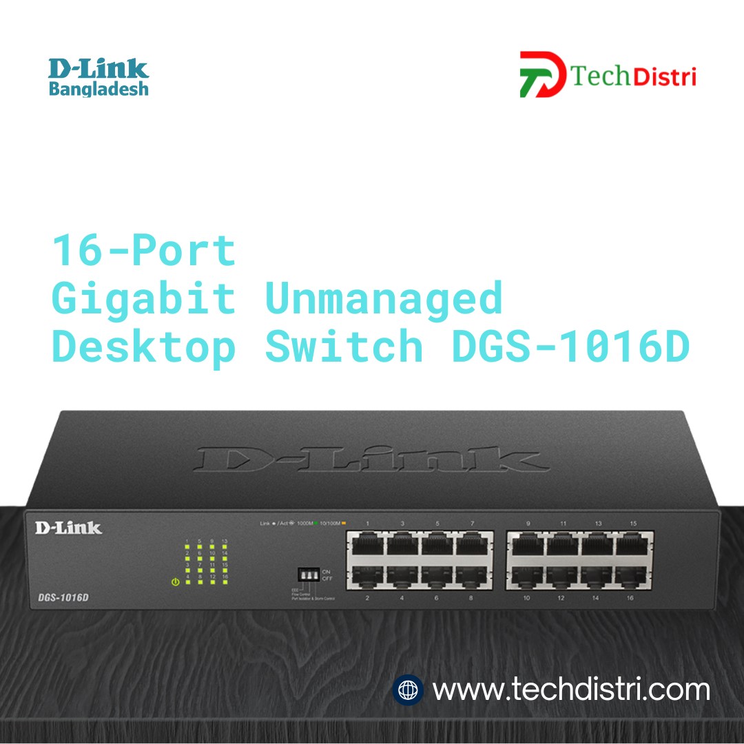 TechDistri - DGS-1016D | 16-Port Gigabit Speed, Zero Hassle. Upgrade ...