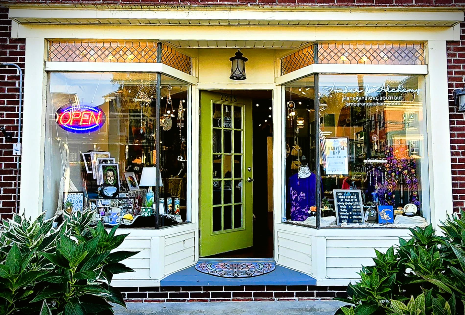 Amber & Alchemy - Current front window display, featuring:...