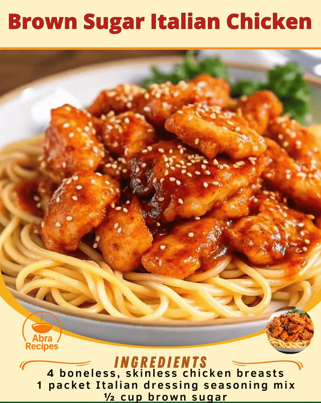 Baked Brown Sugar Italian Chicken