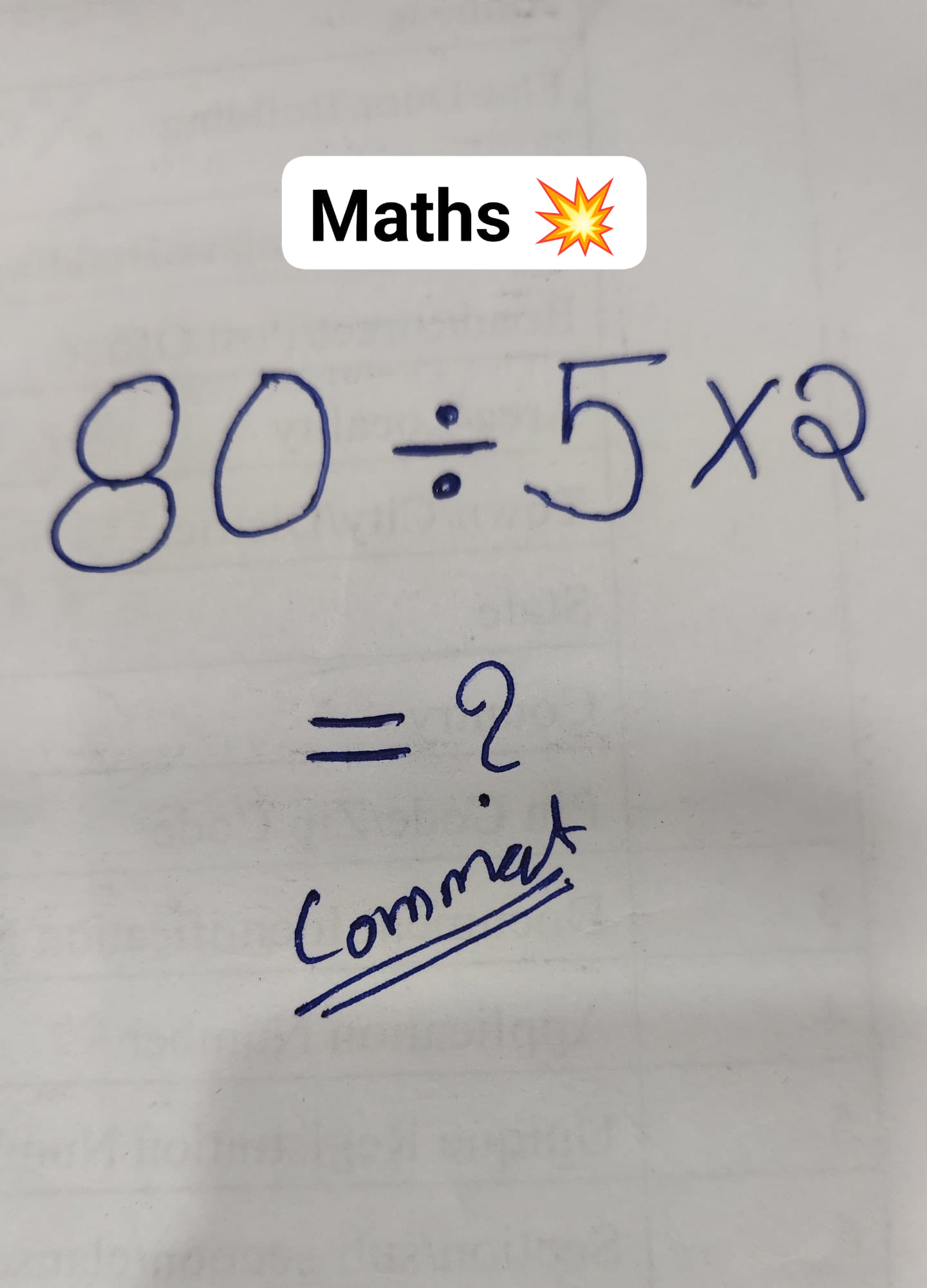 What is the result of the math equation starting with 80?