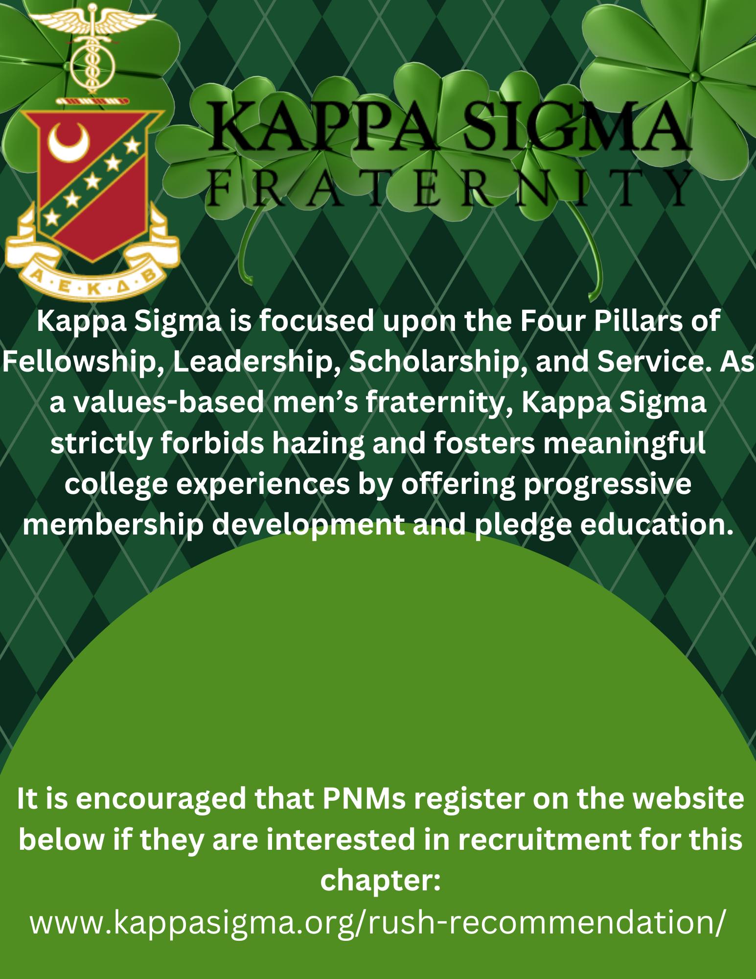 Rebel - Our next fraternity chapter spotlight is Kappa Sigma. Here is ...