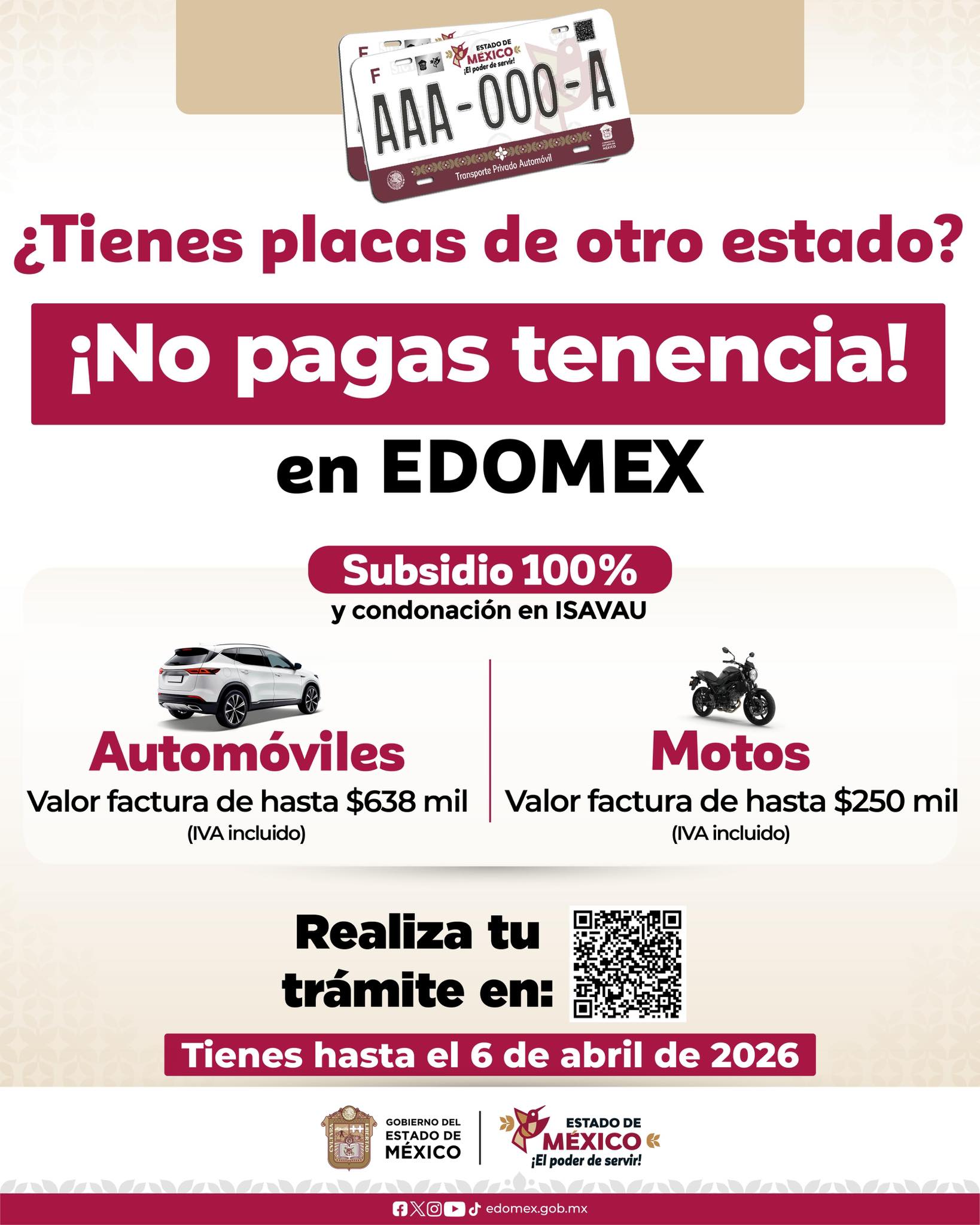 Oficialía - 🚗 En el #EdoMéx #PagaMenos Si tienes placas de otro estado