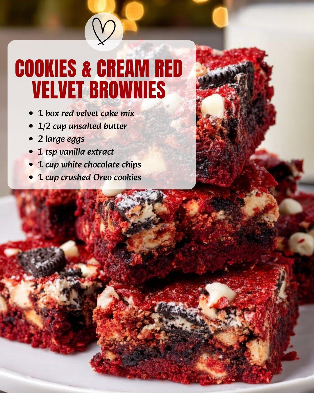 She - Cookies & Cream Red Velvet Brownies If you have cake mix and ...