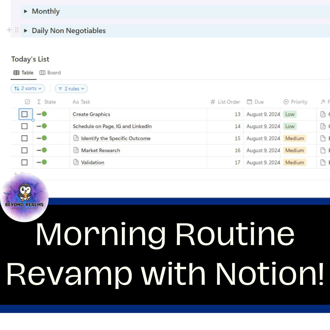 Morning Routine Revamp... - Beyond Realms Admin Services