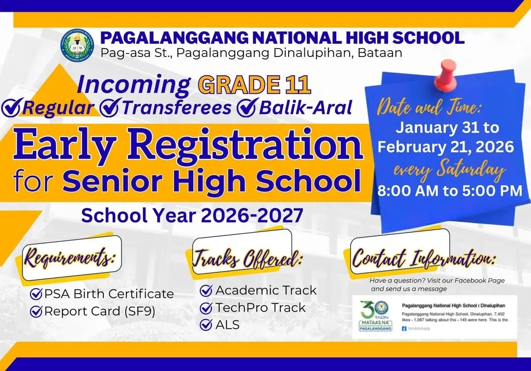 Pagalanggang - 📢 EARLY REGISTRATION FOR SY 2026-2027 IS OFFICIALLY OPEN ...