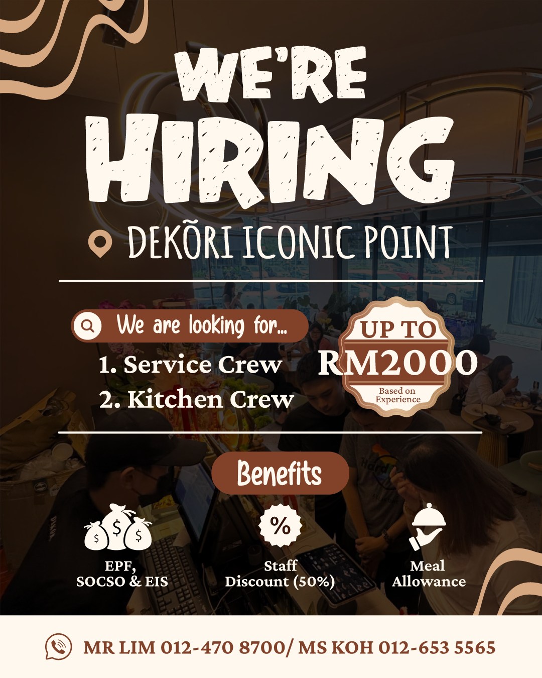 🍧 WE’RE HIRING at... - Dekõri Premium Cafe - Iconic Point | Facebook