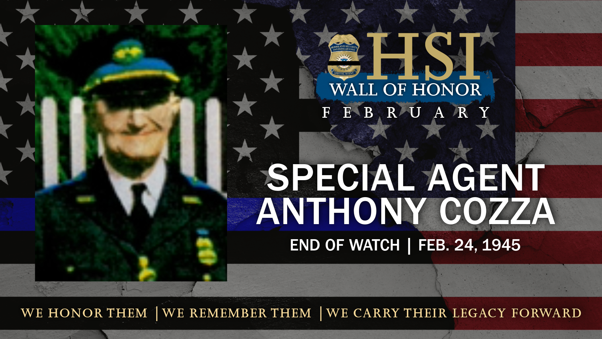 Homeland Security Investigations - Today we honor the 32-year legacy of ...