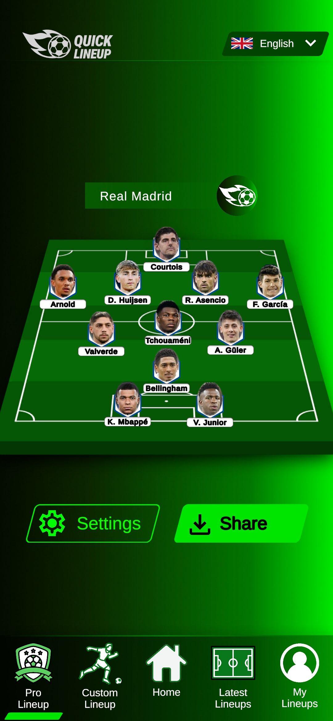 Quick Lineup - Football Lineup Creator & Formation Builder