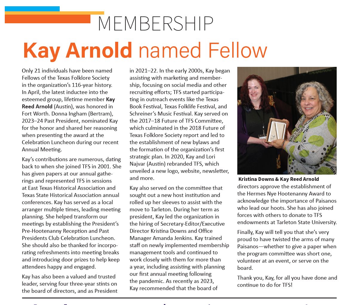 Congratulations to Kay... - Alliance for Texas History | Facebook