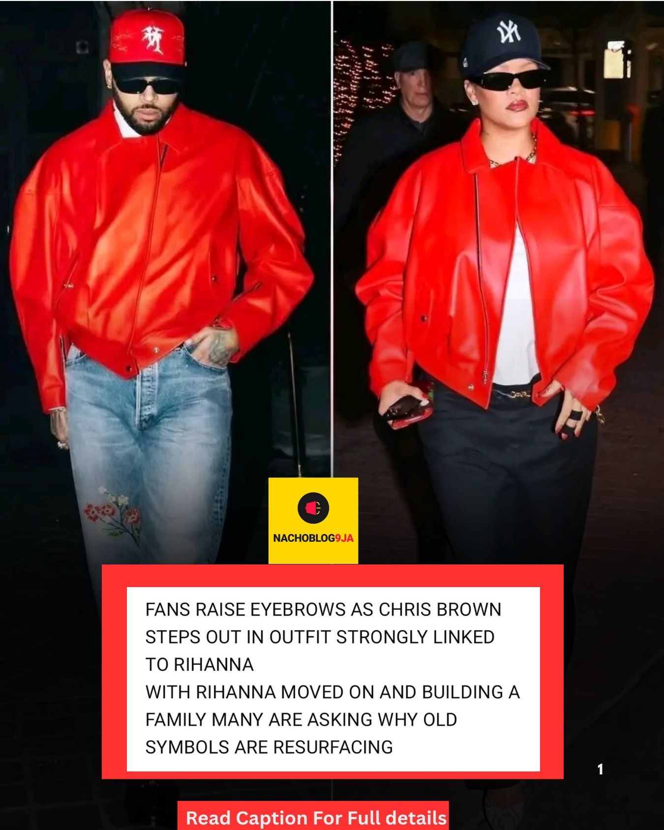 Chris Brown in Paris last night wearing the exact jacket Rihanna 