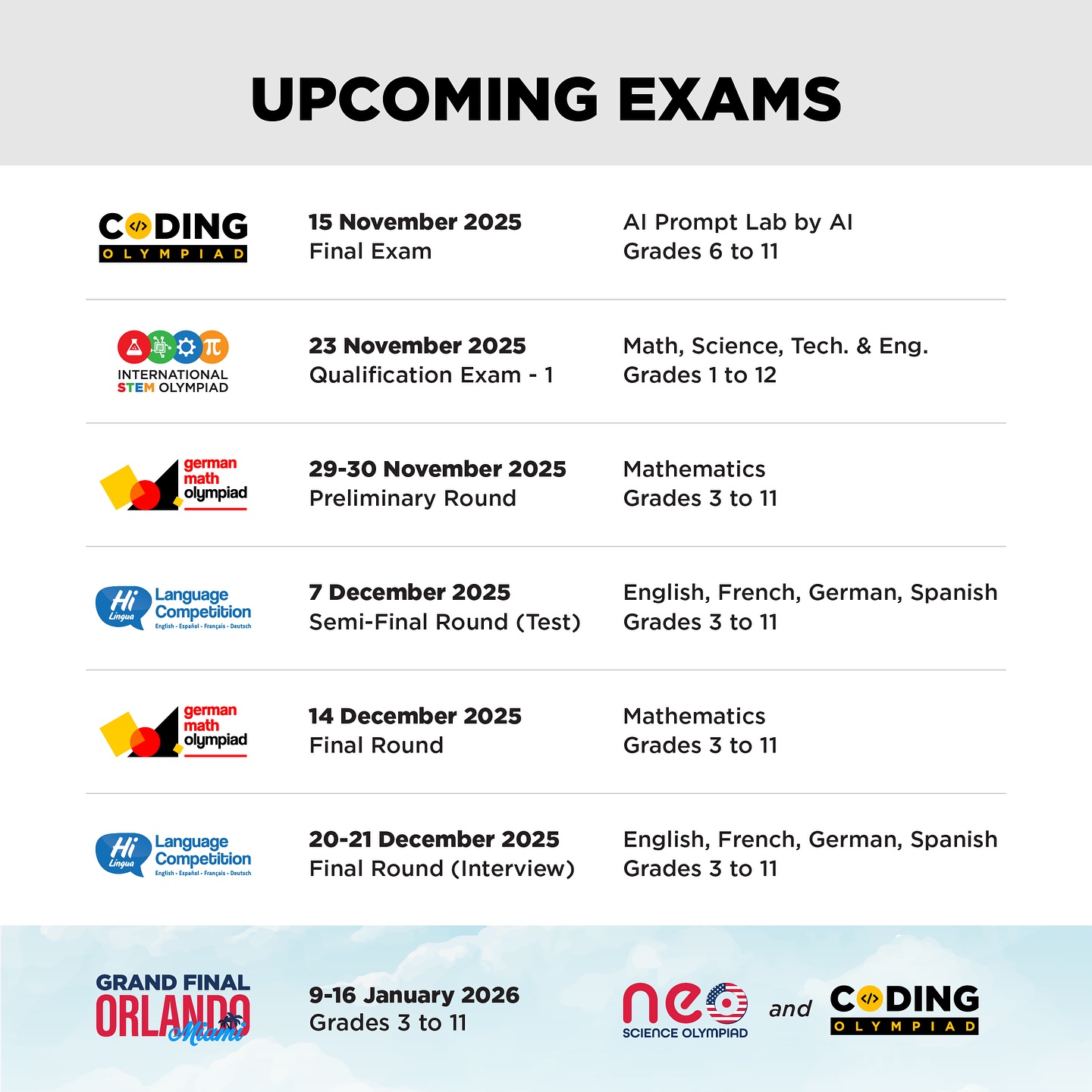 🔵 Exam dates are approaching! 🟢... - NEO Science Olympiad | Facebook