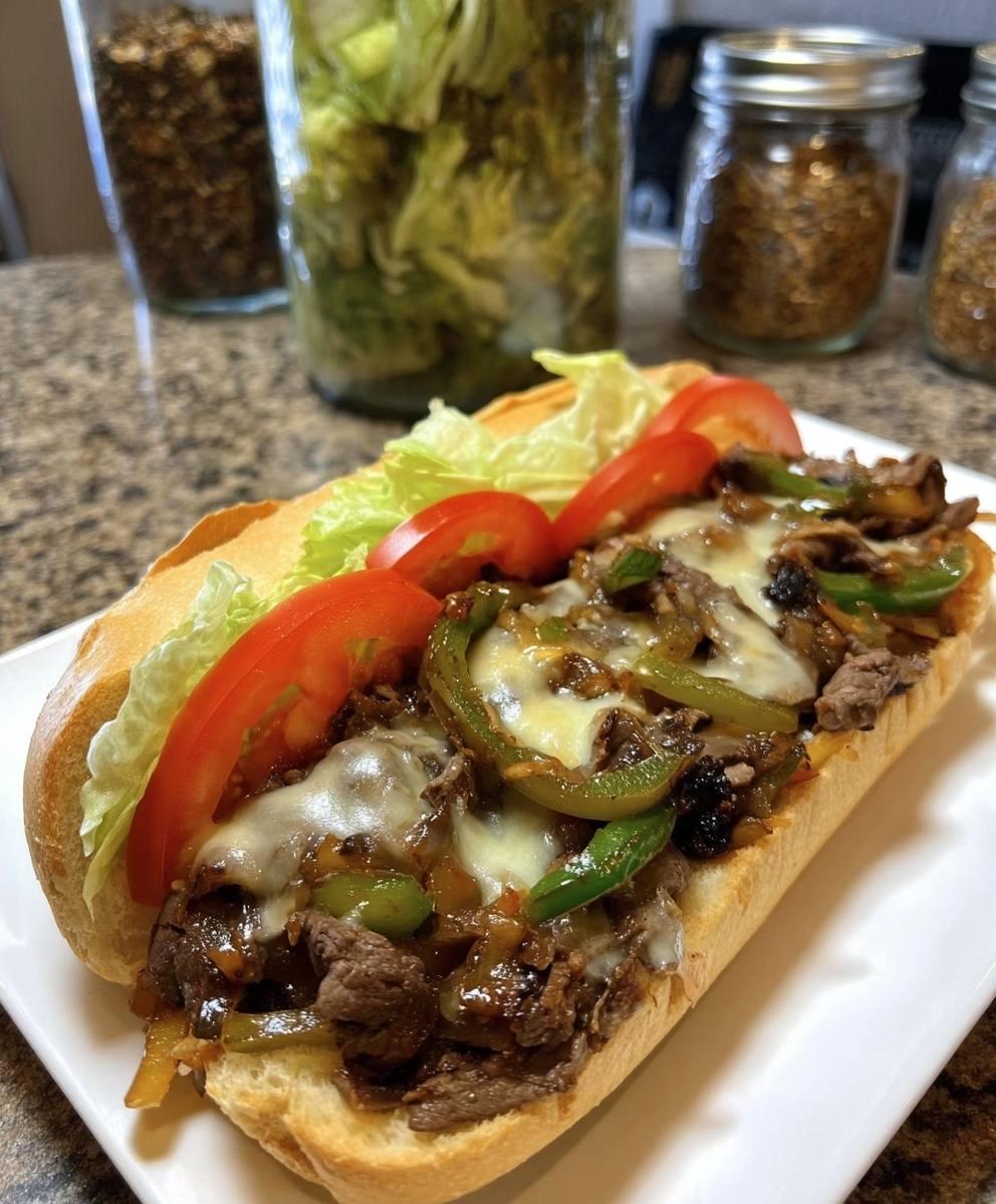 Homemade - Philly-Style Steak & Cheese Sub 🧀🔥 This easy family dinner ...